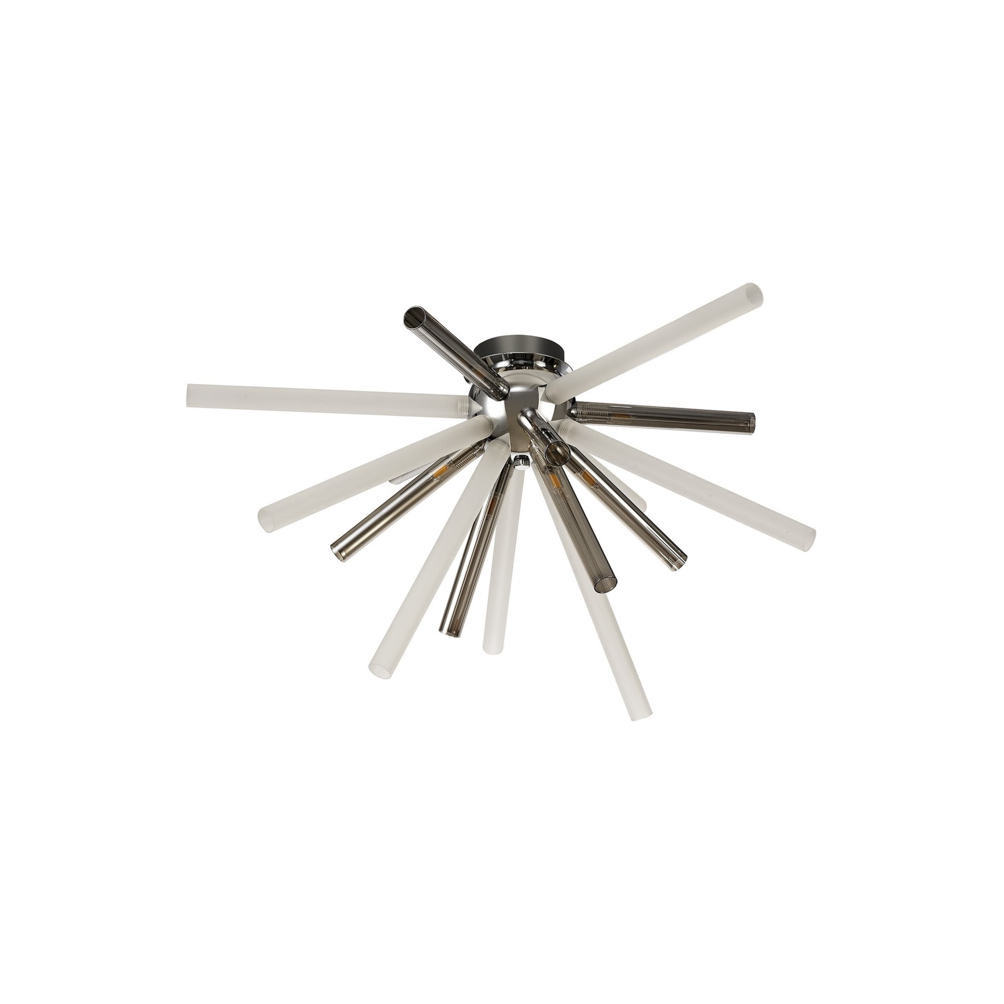 Fabula Chelmsford 8 Light Semi-Flush Light - Polished Chrome, Smoked & Frosted Glass