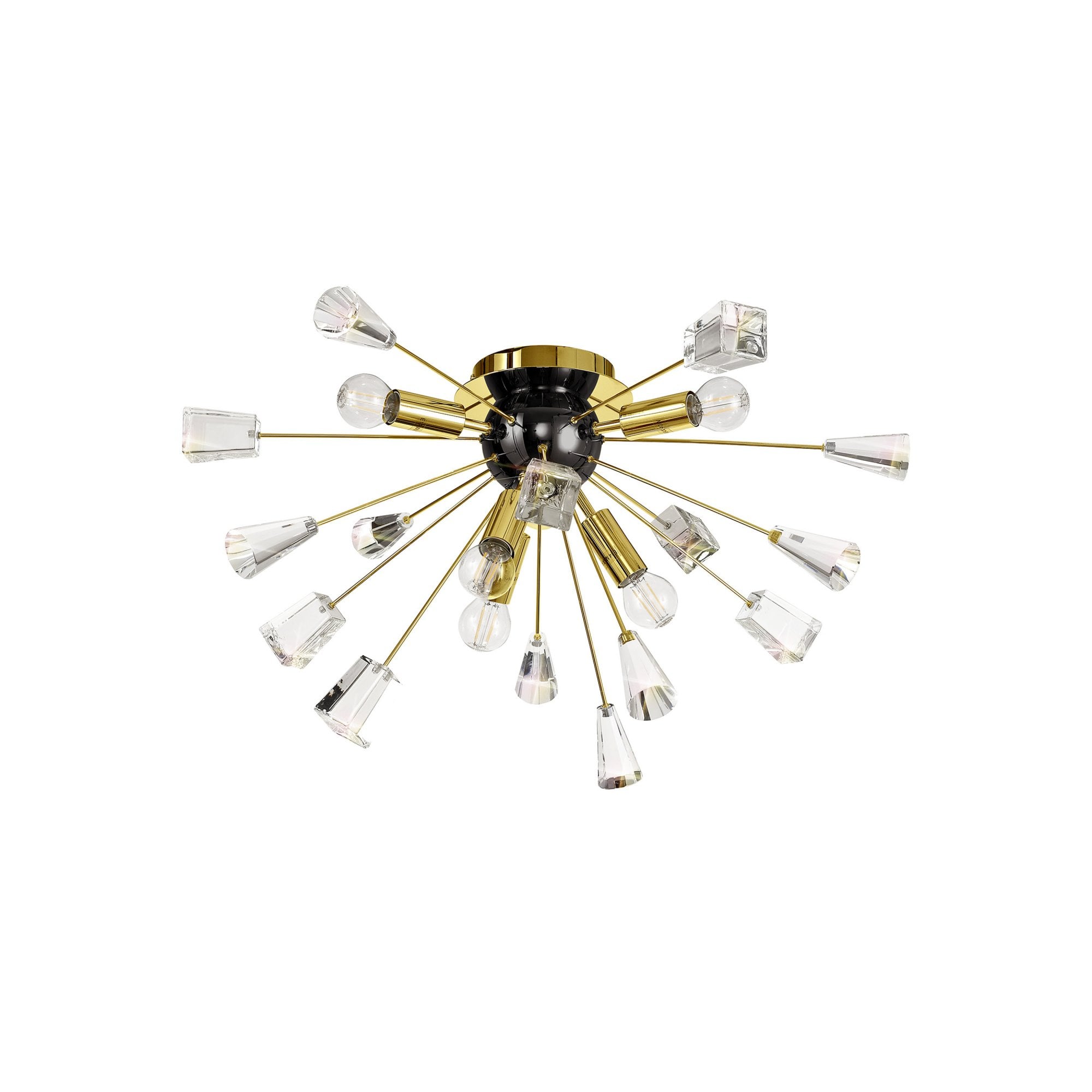Fabula Leaden Single Spotlight - Matt Grey, Polished Chrome & Cognac Glass