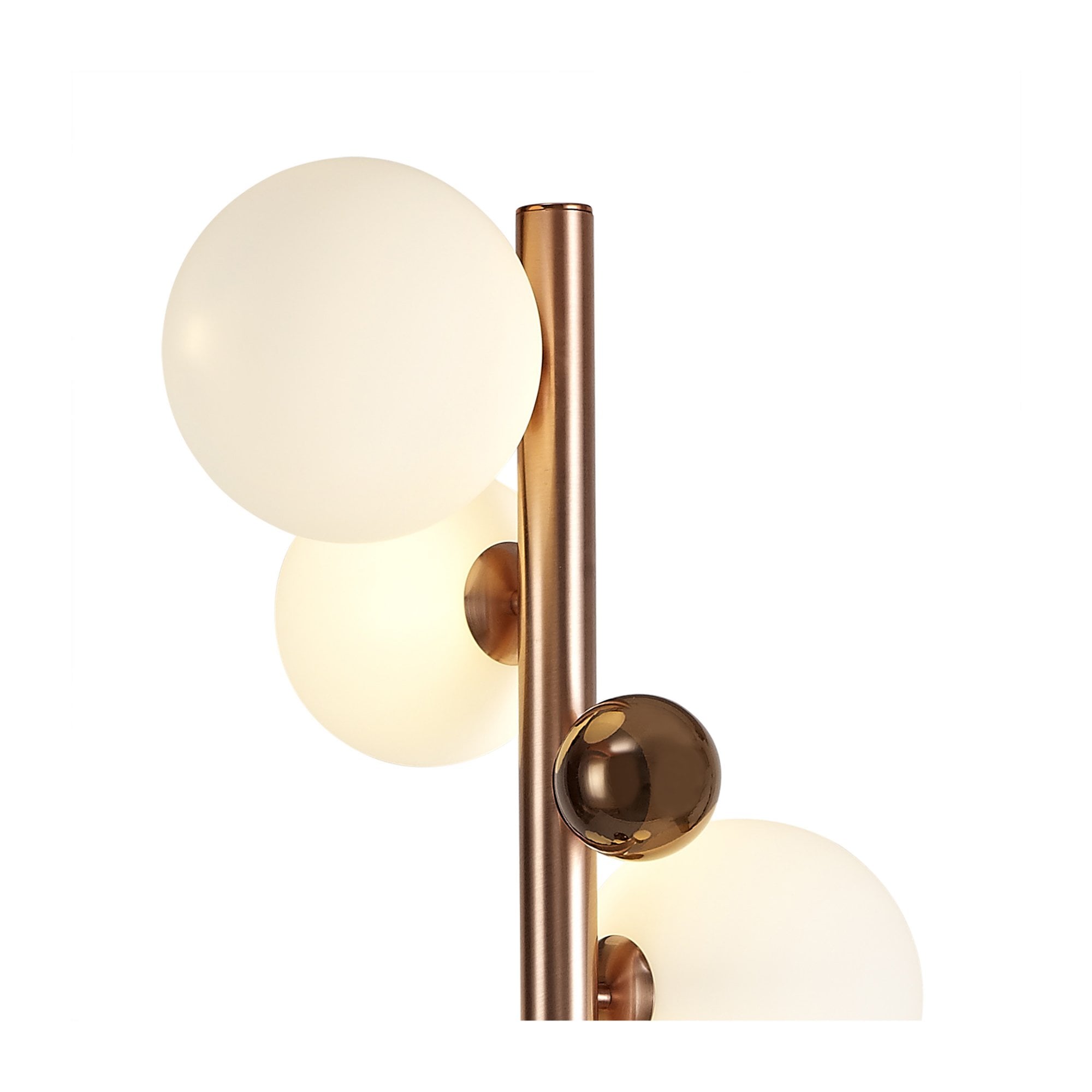Fabula Roding 8 Light Floor Lamp - Antique Copper, White Marble, Opal & Copper Glass