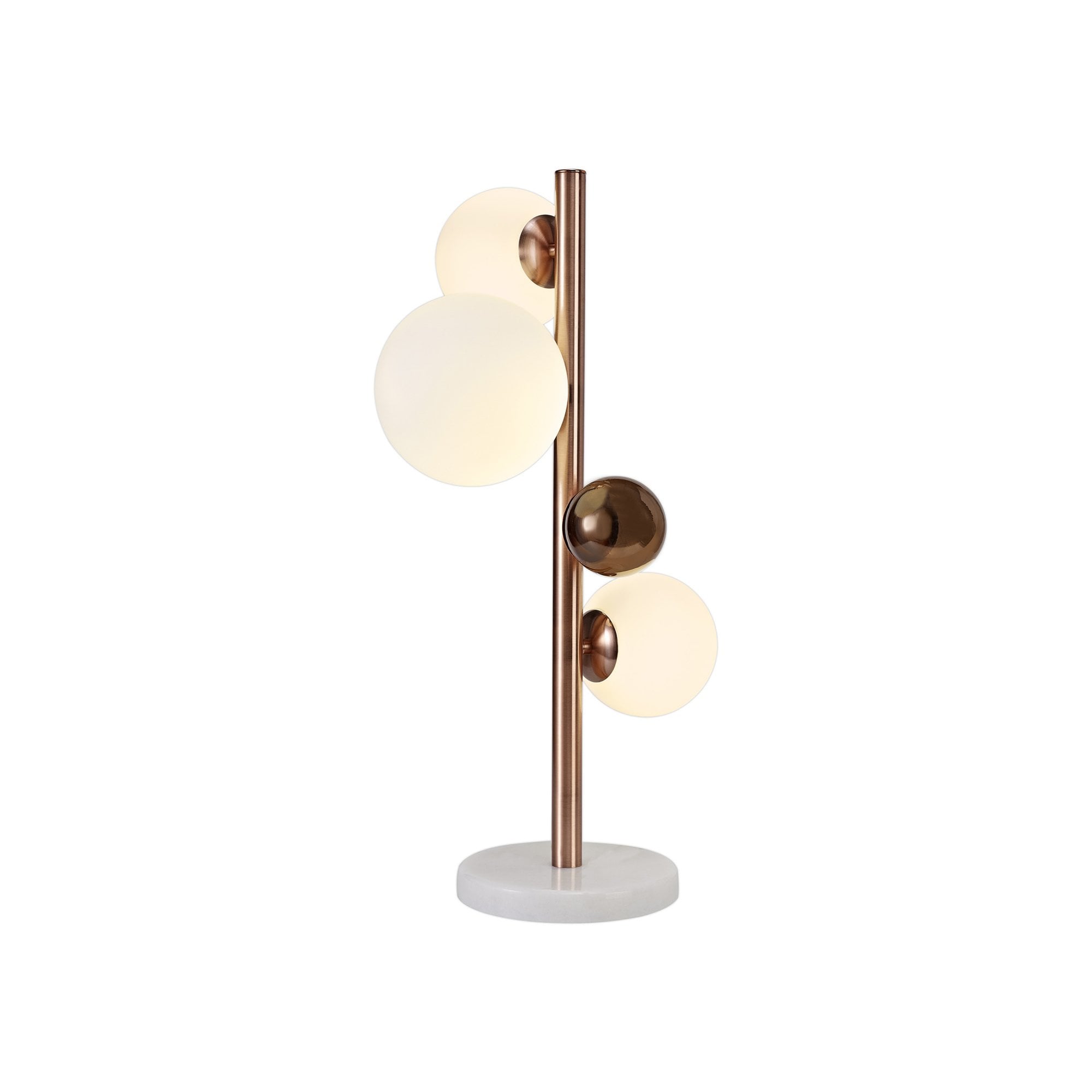 Fabula Roding 3 Light Table Lamp - Antique Copper, White Marble, Opal & Copper Glass