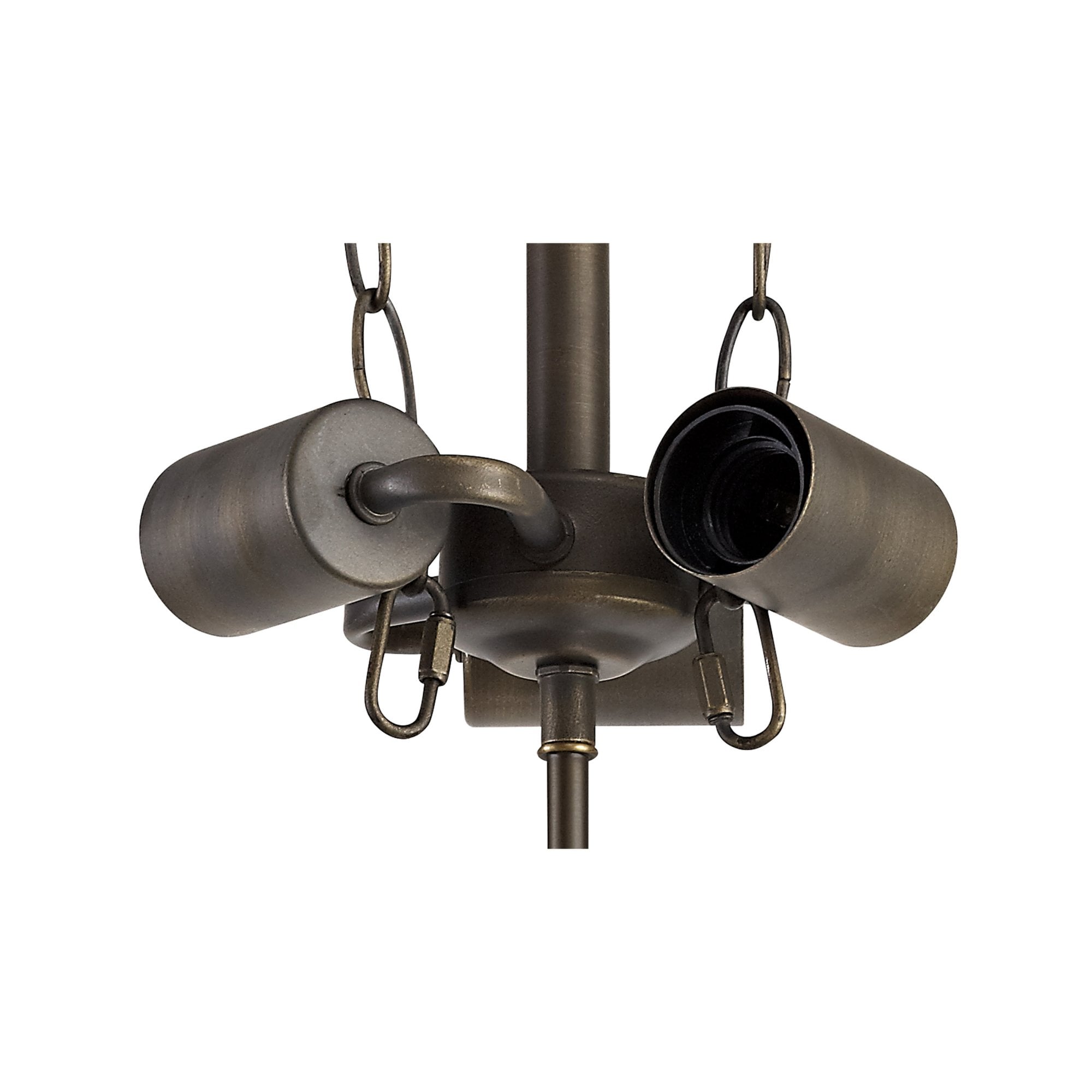 Fabula Harvest 3 Light Tiffany Semi-Flush Kit - Aged Antique Brass - Frame Only