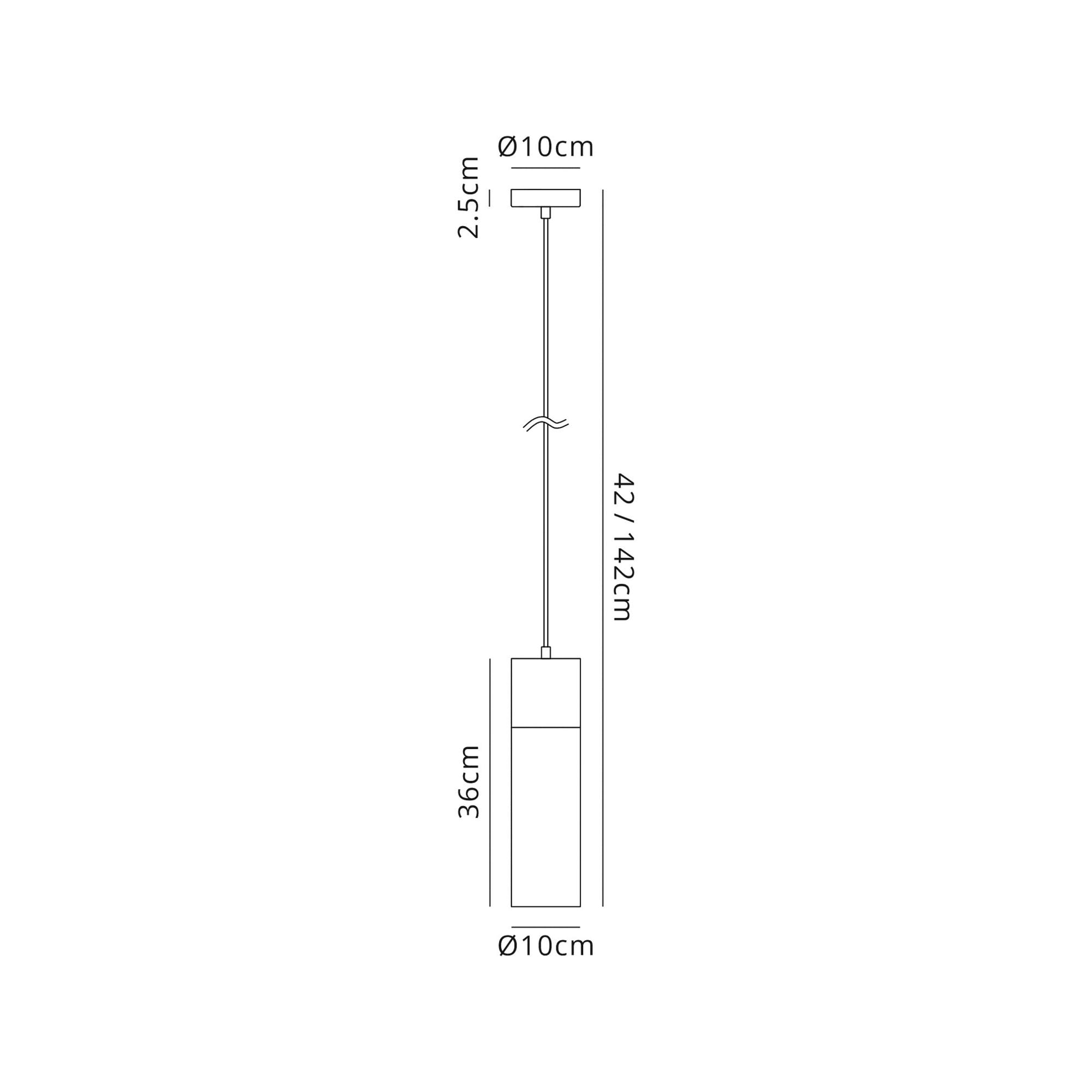 Fabula Nesta Single Tube Pendant - Black & Amber Glass