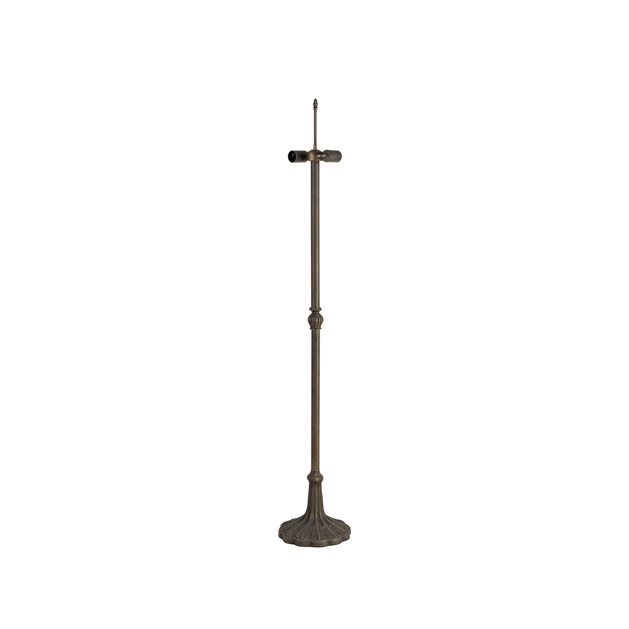 Fabula Harvest 2 Light Leaf Design Tiffany Floor Lamp Base - Aged Antique Brass - Base Only