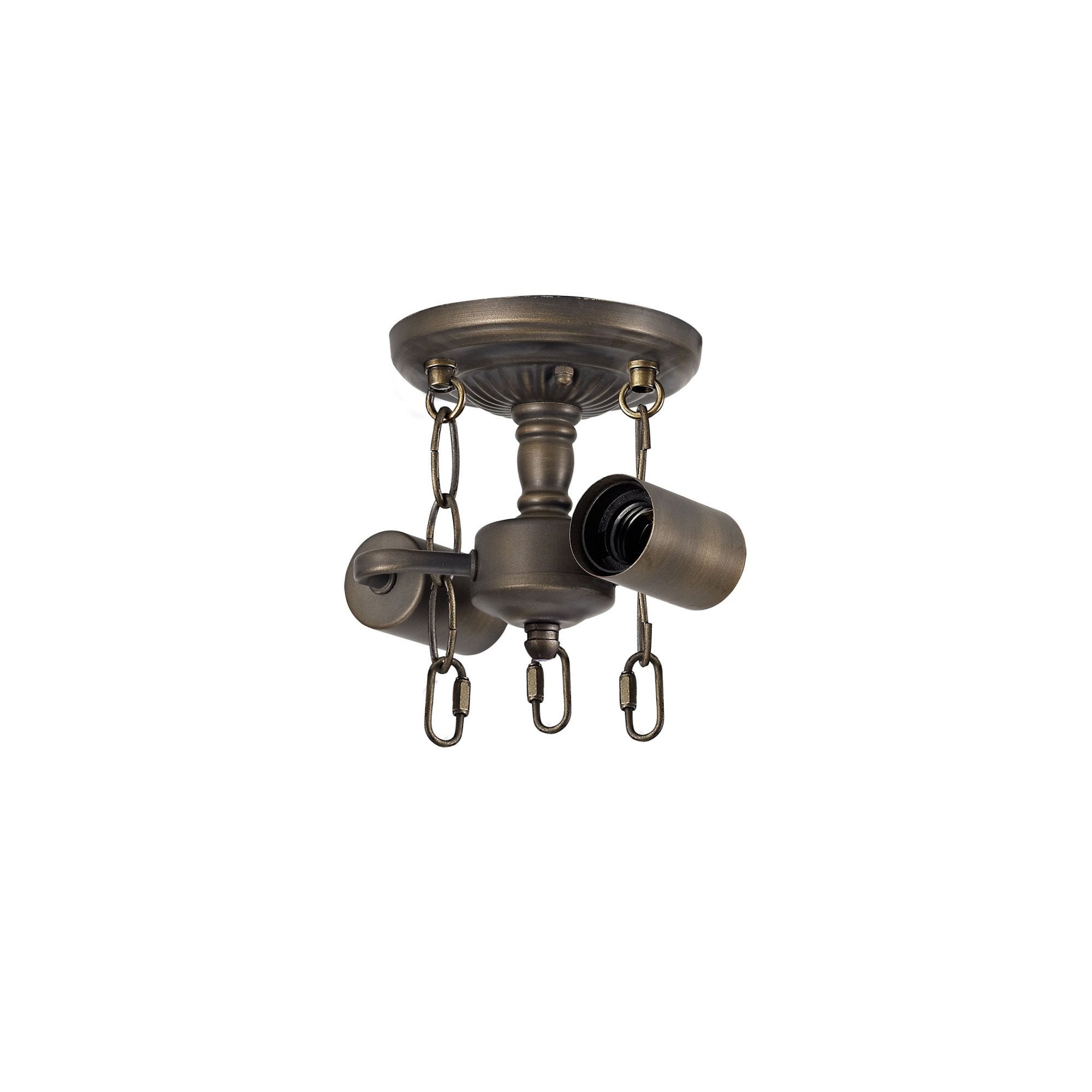 Fabula Harvest 2 Light Tiffany Semi-Flush Kit - Aged Antique Brass - Frame Only