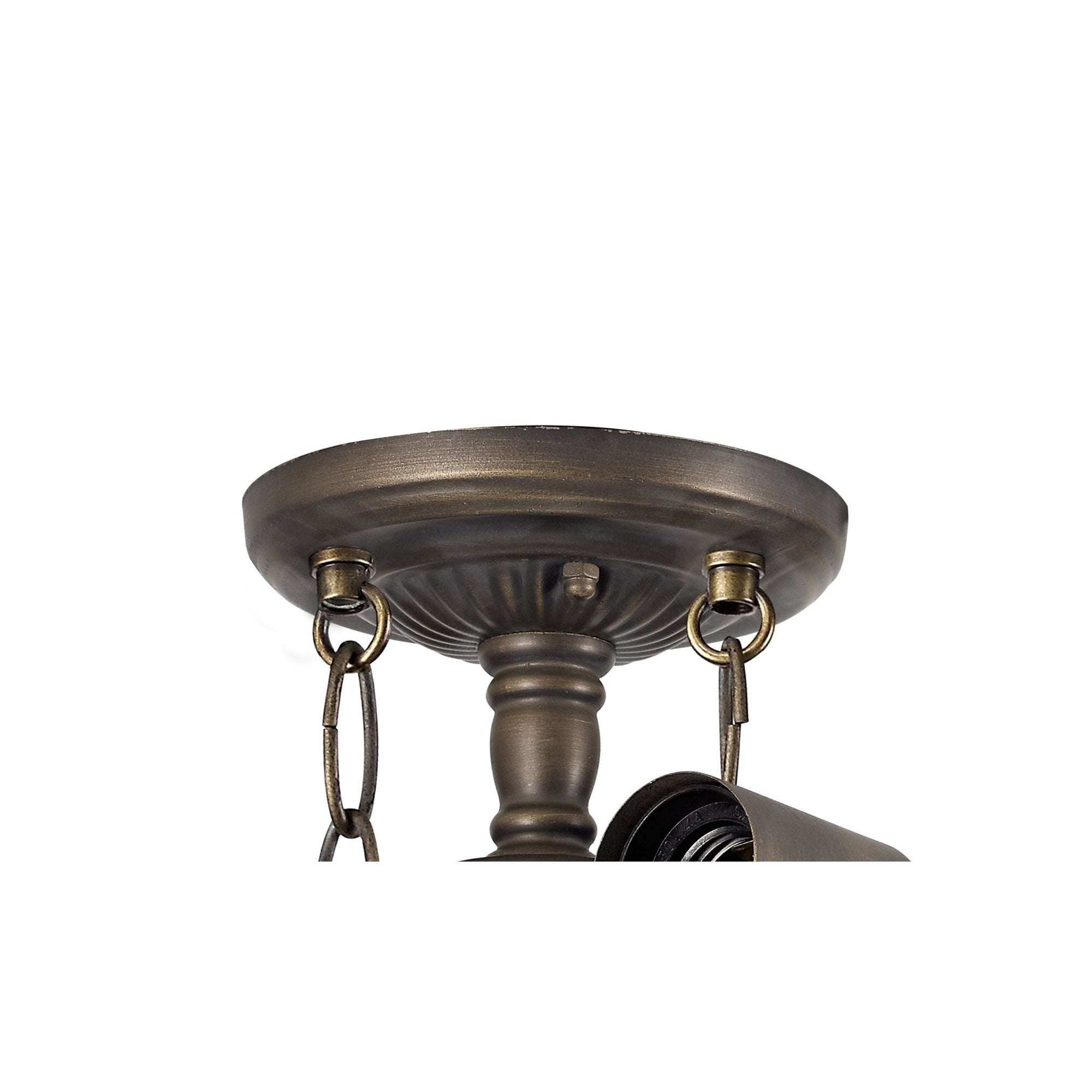 Fabula Harvest 2 Light Tiffany Semi-Flush Kit - Aged Antique Brass - Frame Only