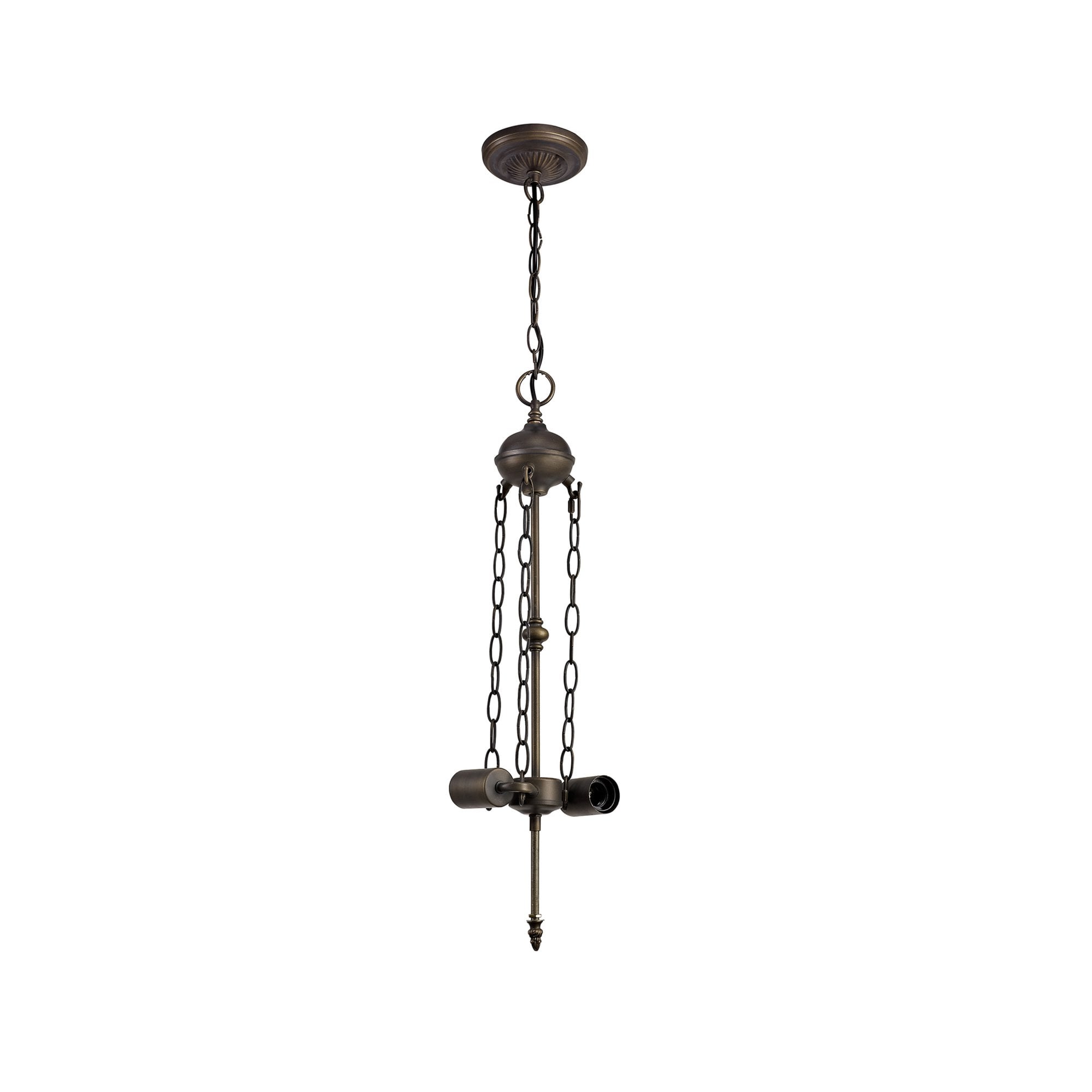 Fabula Harvest 2 Light Uplighter Tiffany Suspension Kit - Aged Antique Brass - Frame Only