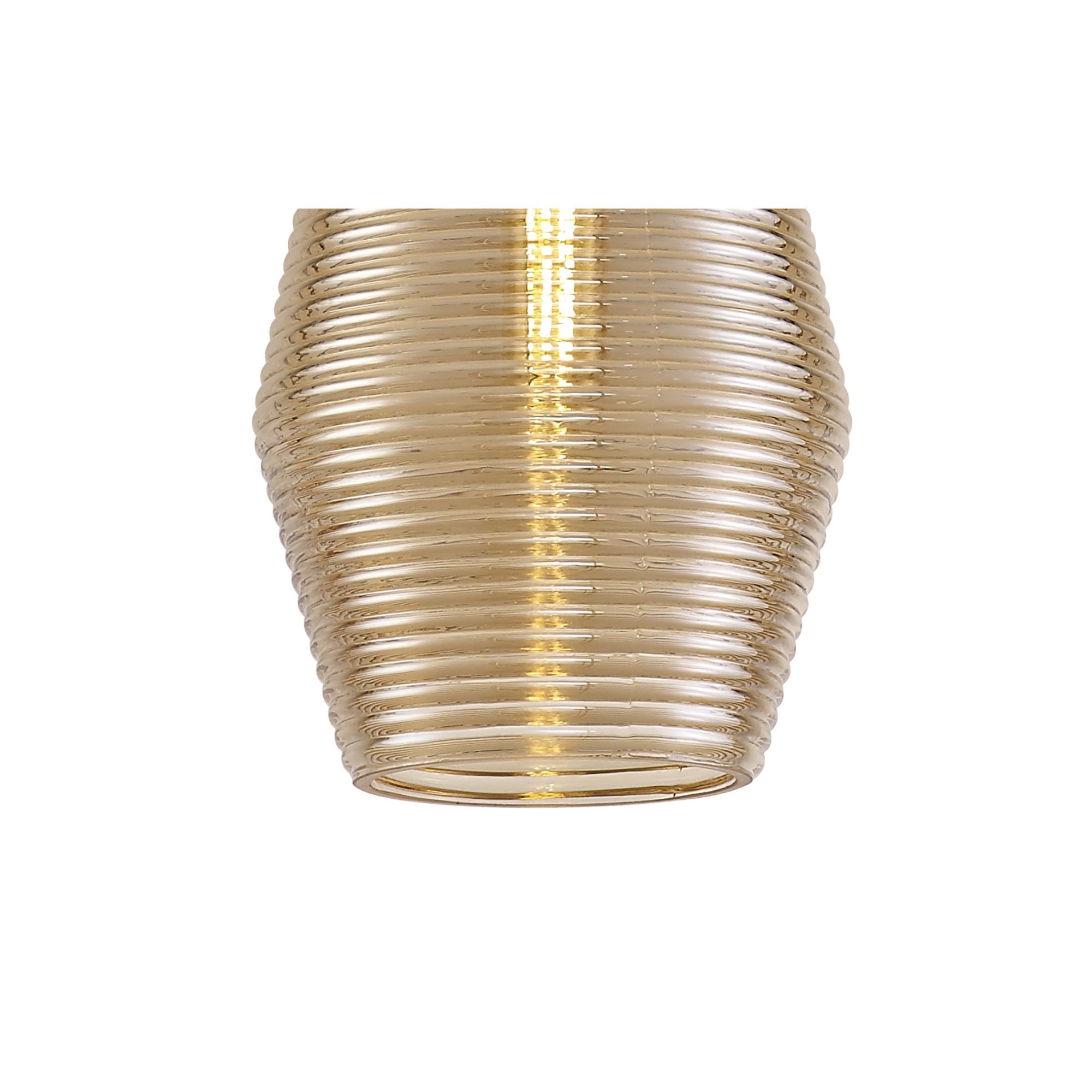 Fabula Nesta Single Cone Pendant - Black & Amber Glass
