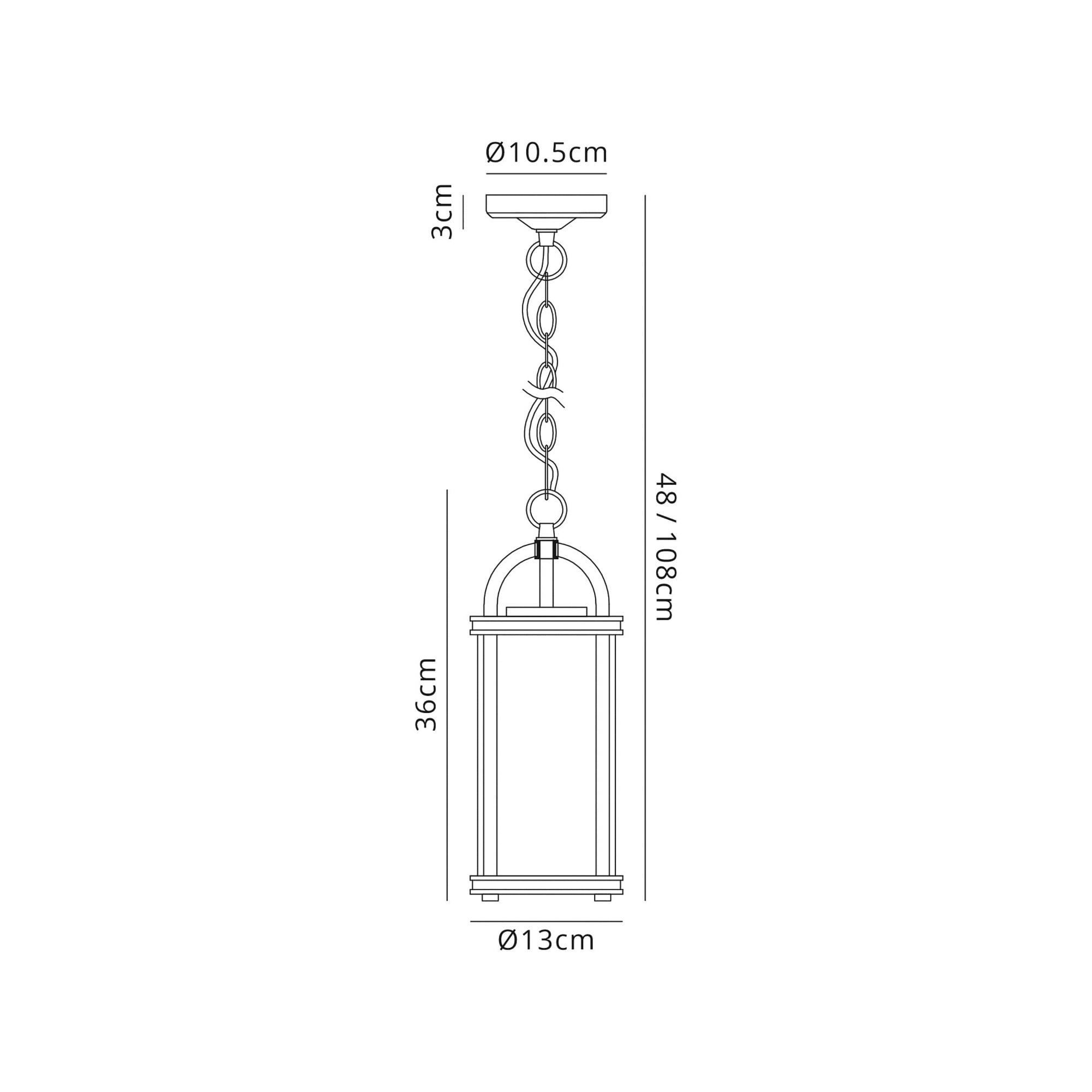 Fabula Harman Single Pendant - Black, Gold & Clear Glass - IP54