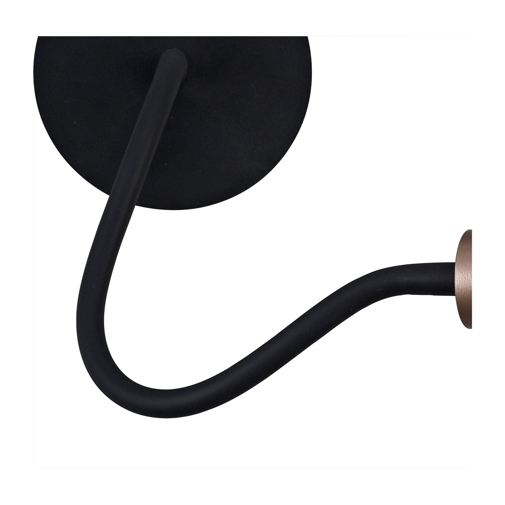 Fabula Hartwell Single Flexible Wall Lamp - Satin Black & Brushed Copper