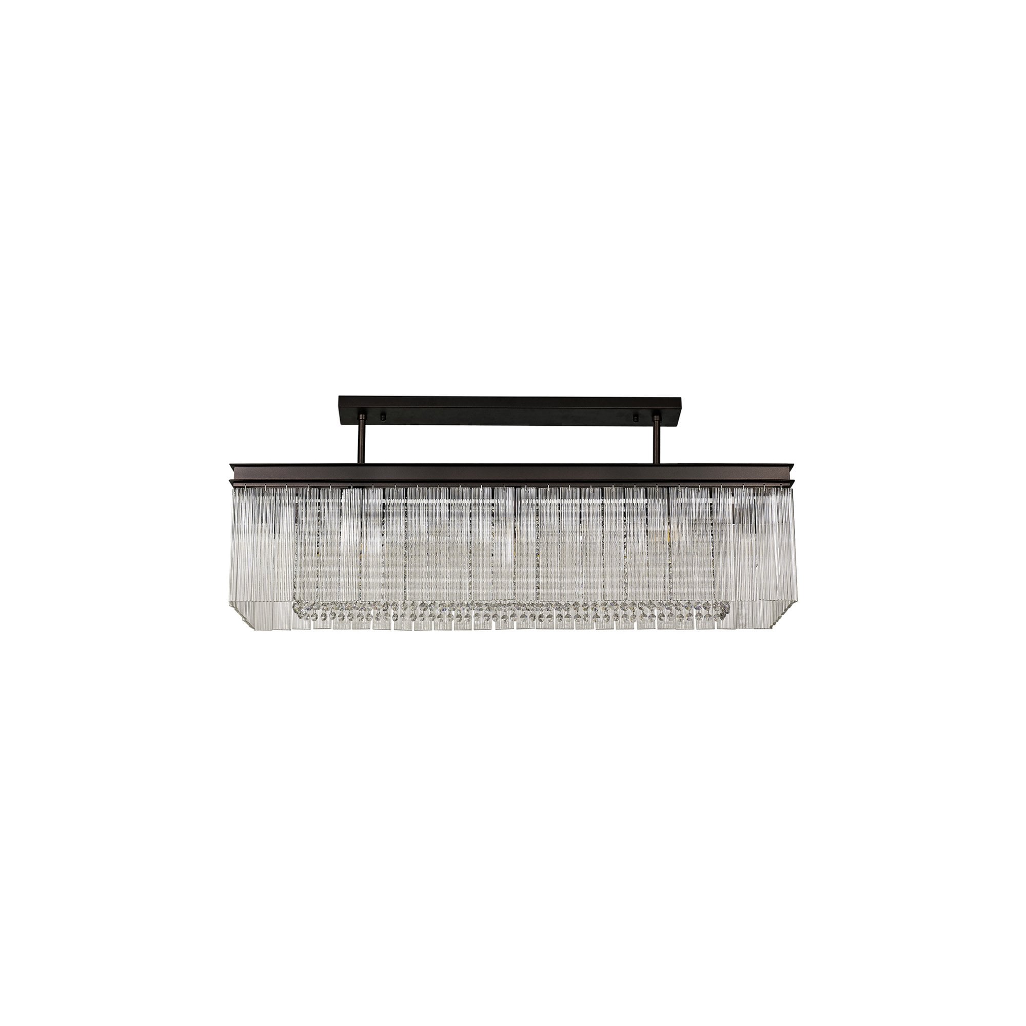 Fabula Malford 11 Light Rectangular Semi-Flush/Pendant - Brown Oxide