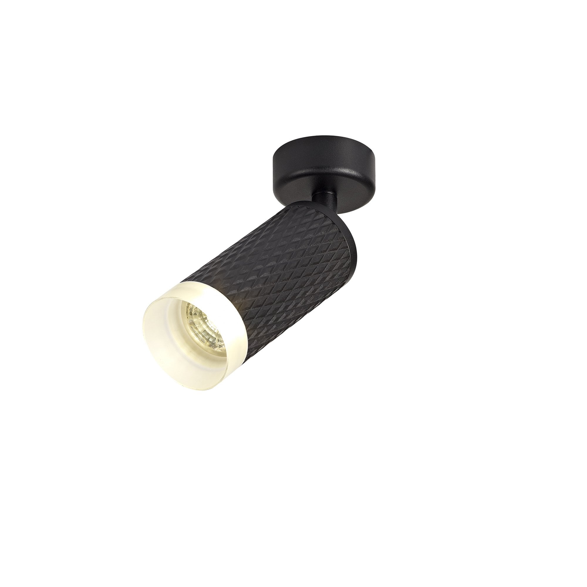 Fabula Summerfield Single Adjustable Spot Light - Sand Black & Acrylic Ring