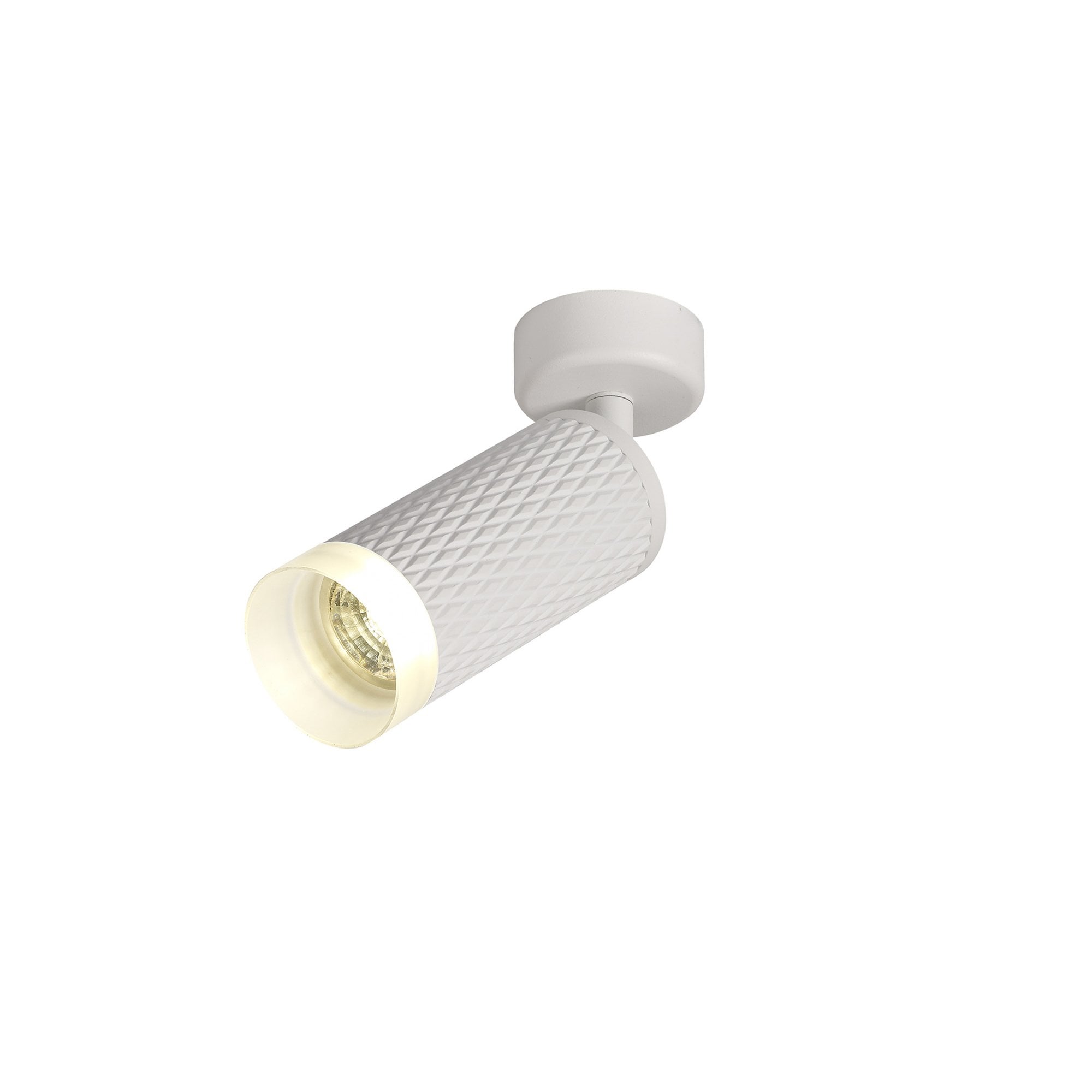 Fabula Summerfield Single Adjustable Spot Light - Sand White & Acrylic Ring