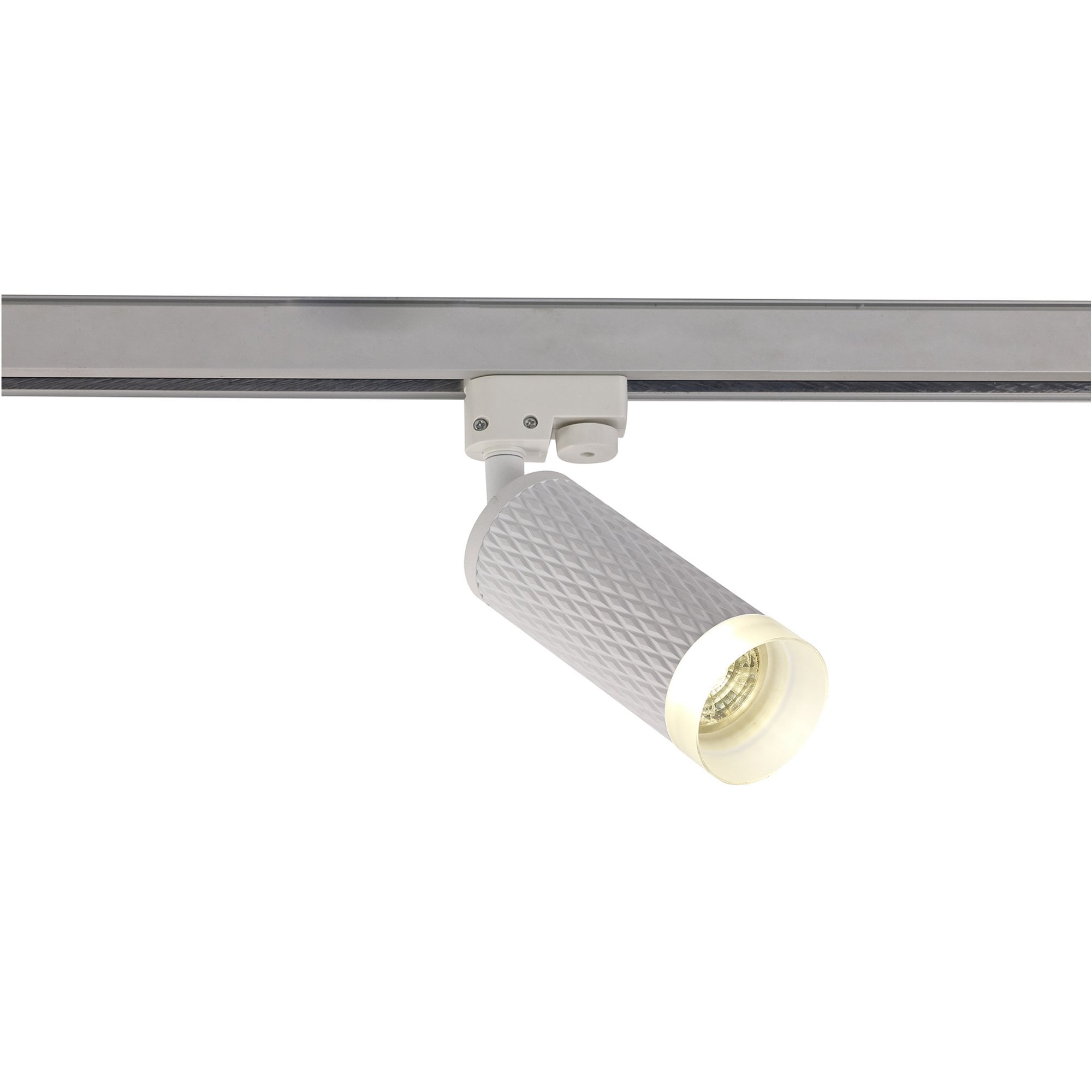 Fabula Summerfield Single Adjustable Track Spot Light - Sand White & Acrylic Ring