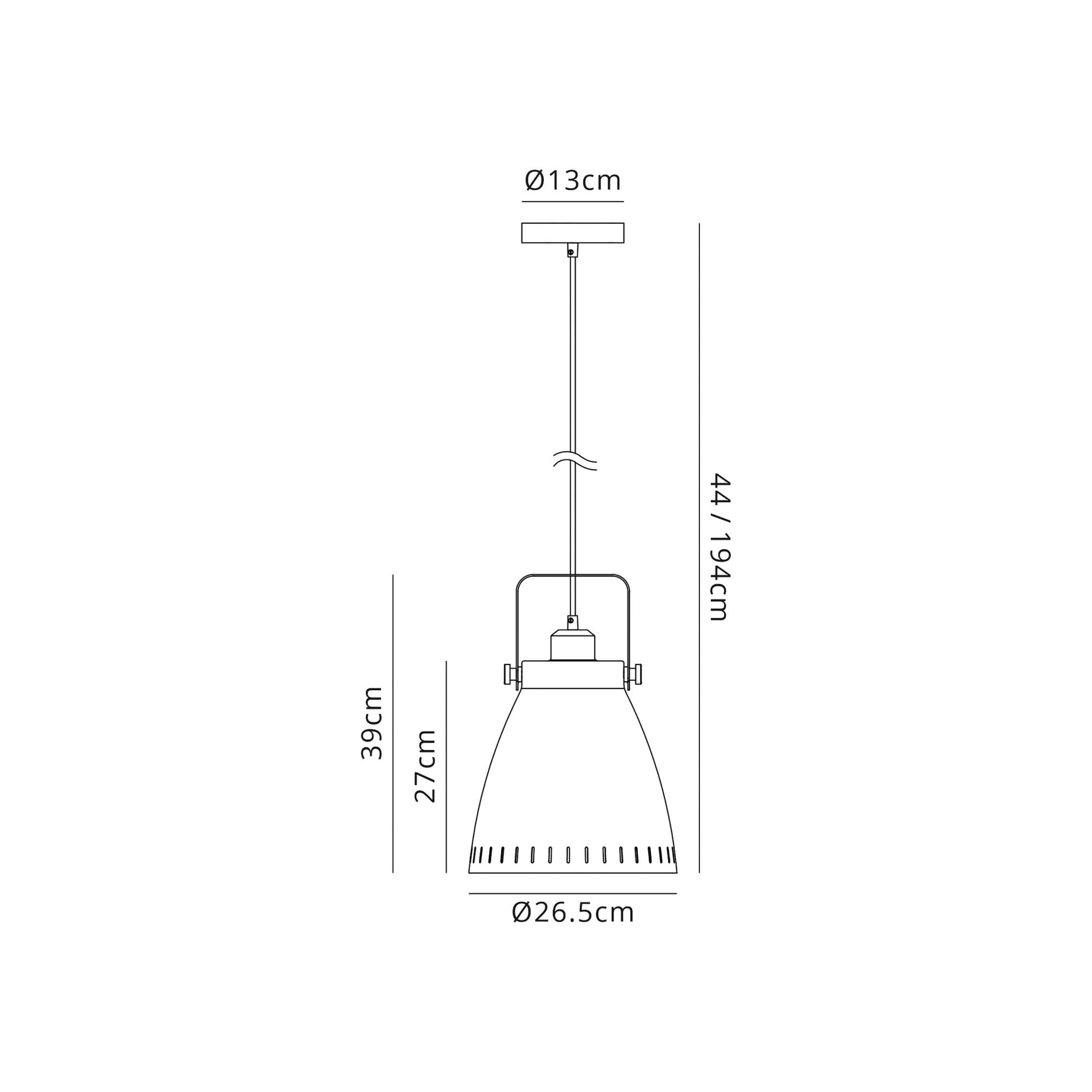Fabula Leicester Large Single Pendant - Matt Black & Khaki