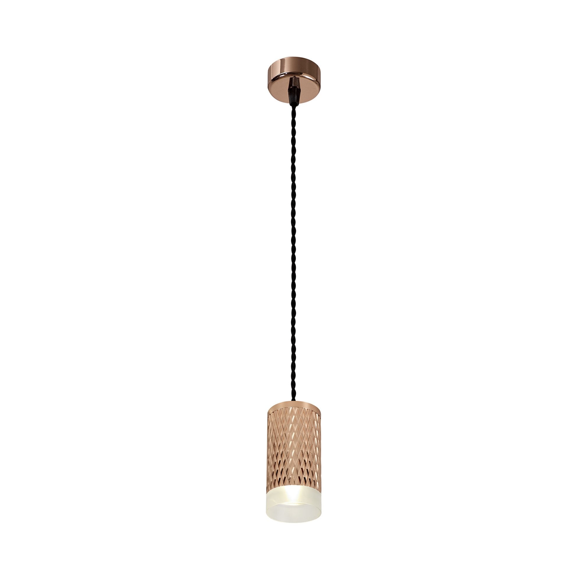 Fabula Summerfield Single 11cm Pendant - Rose Gold & Acrylic Ring
