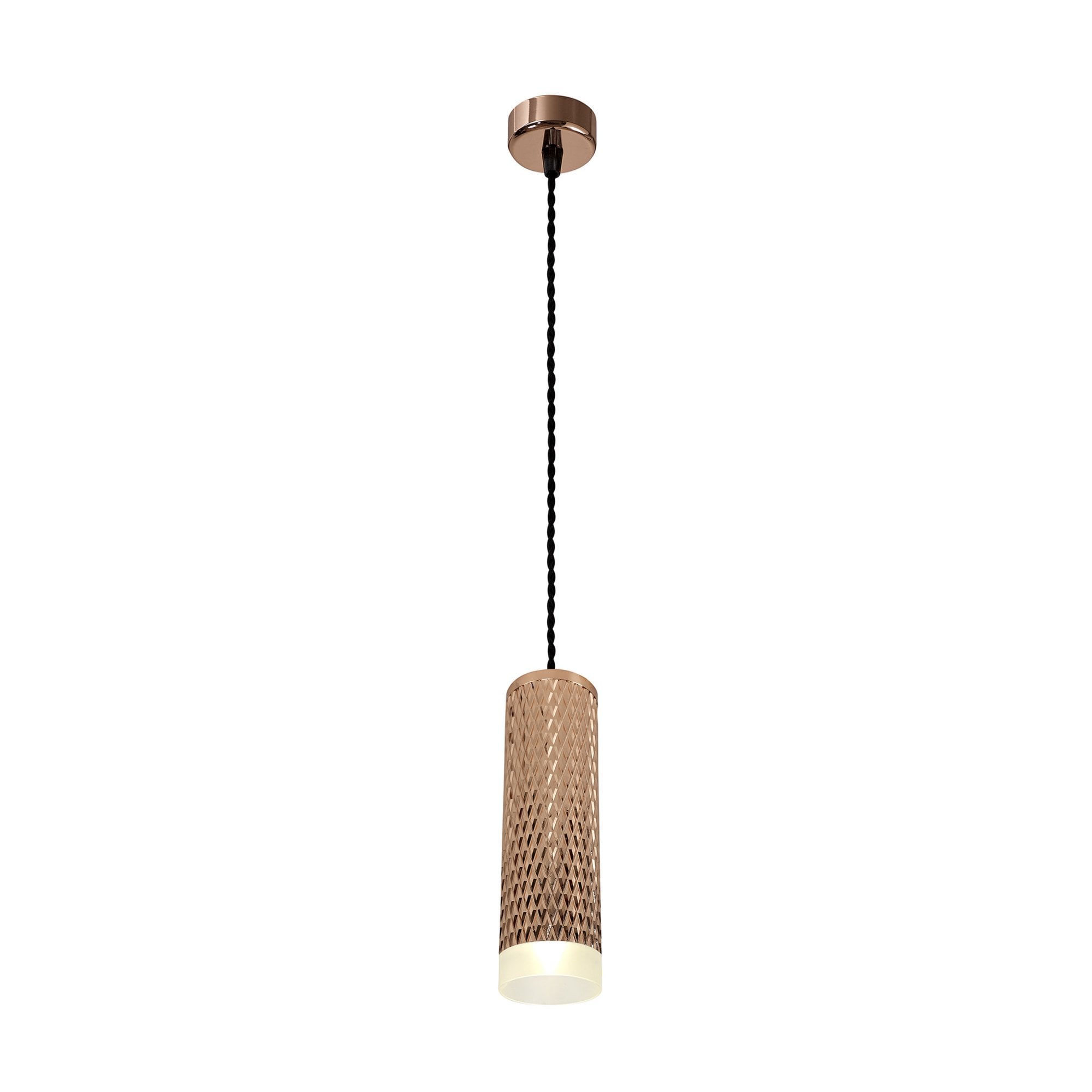 Fabula Summerfield Single 20cm Pendant - Rose Gold & Acrylic Ring