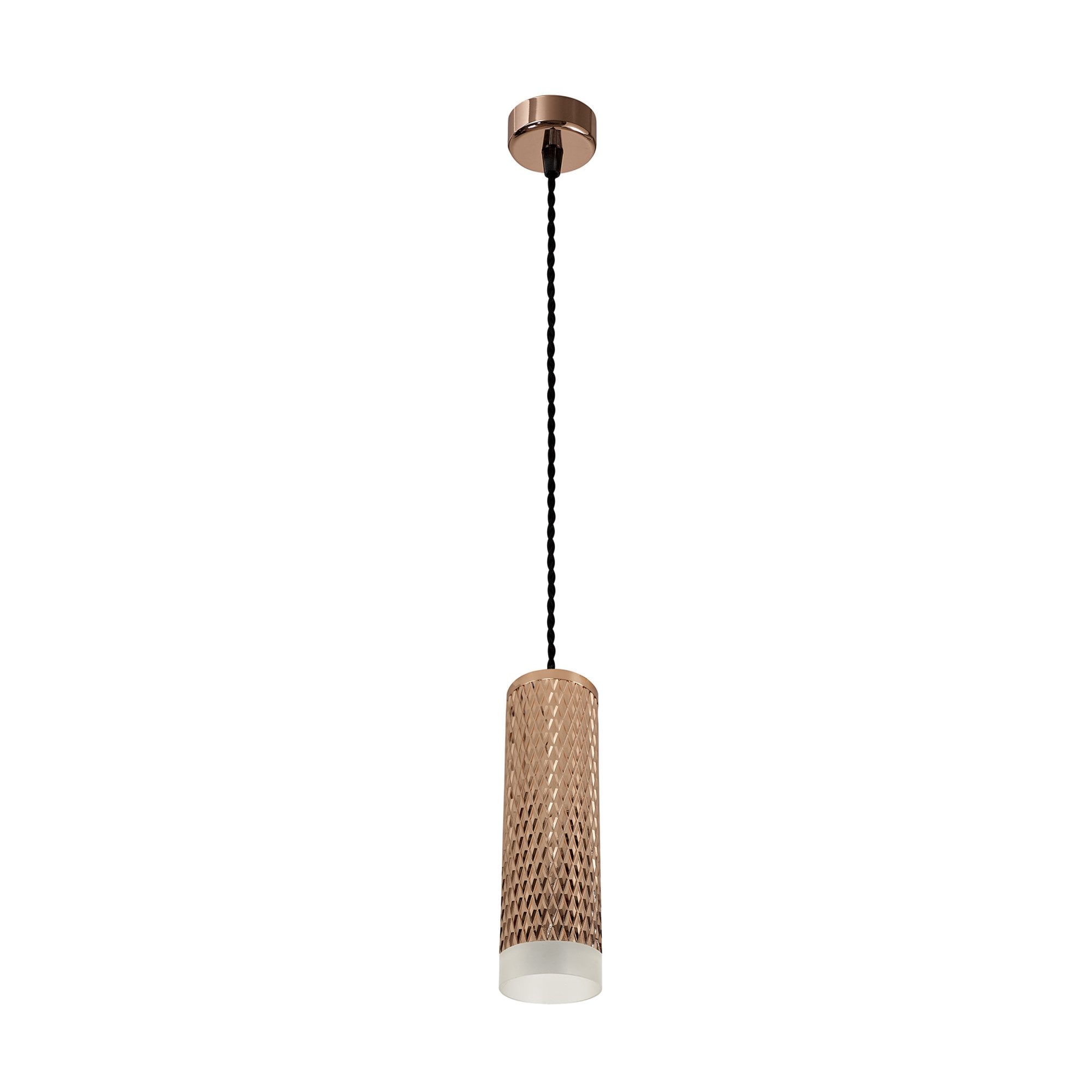 Fabula Summerfield Single 20cm Pendant - Rose Gold & Acrylic Ring