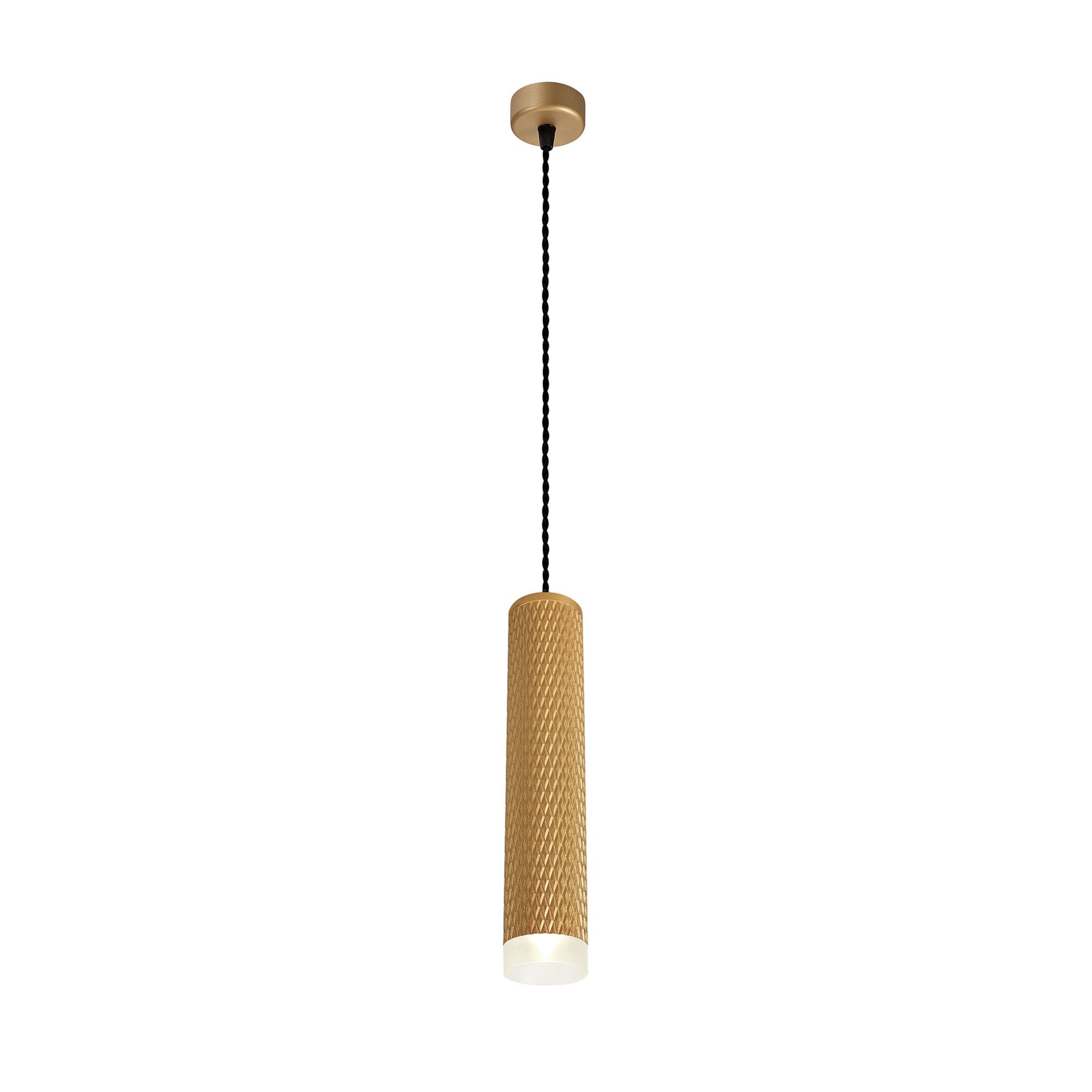 Fabula Summerfield Single 30cm Pendant - Champagne Gold & Acrylic Ring