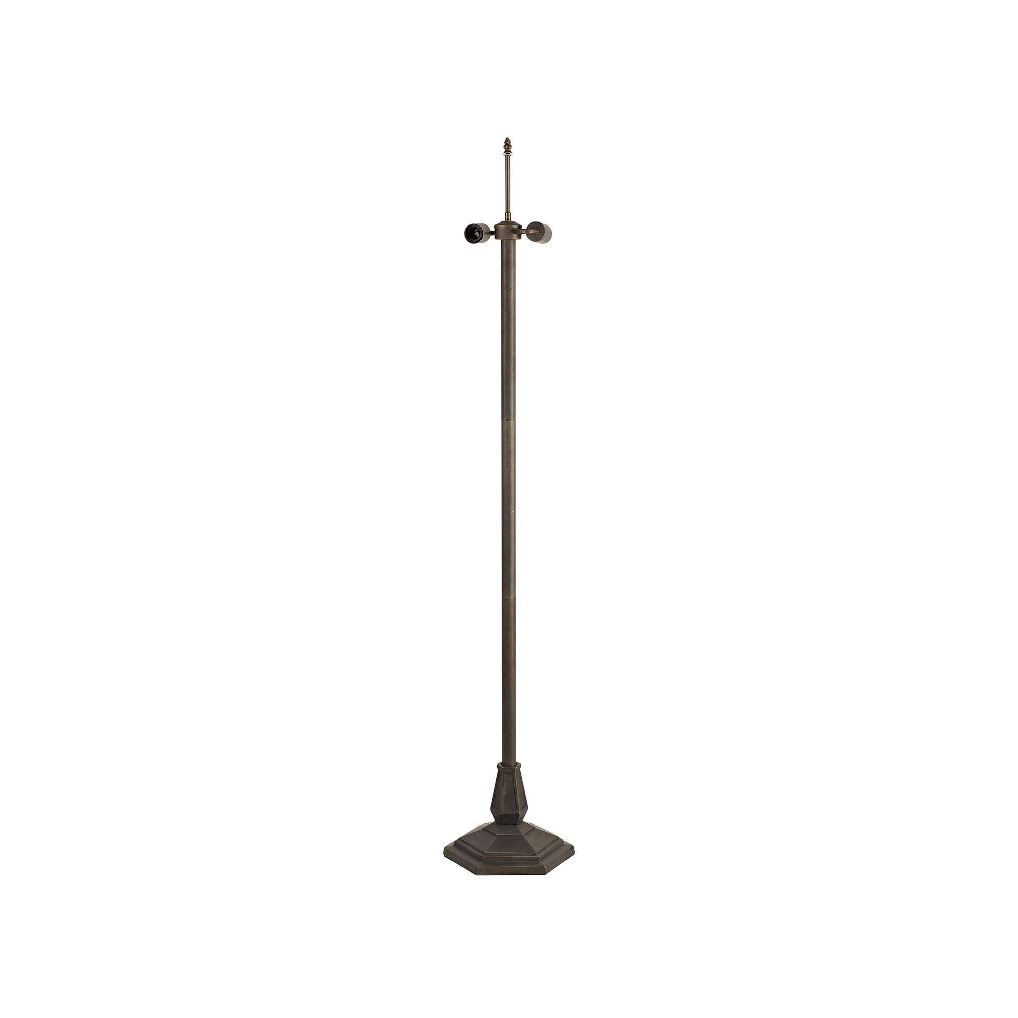 Fabula Harvest 2 Light Octagonal Tiffany Floor Lamp Base - Aged Antique Brass - Base Only
