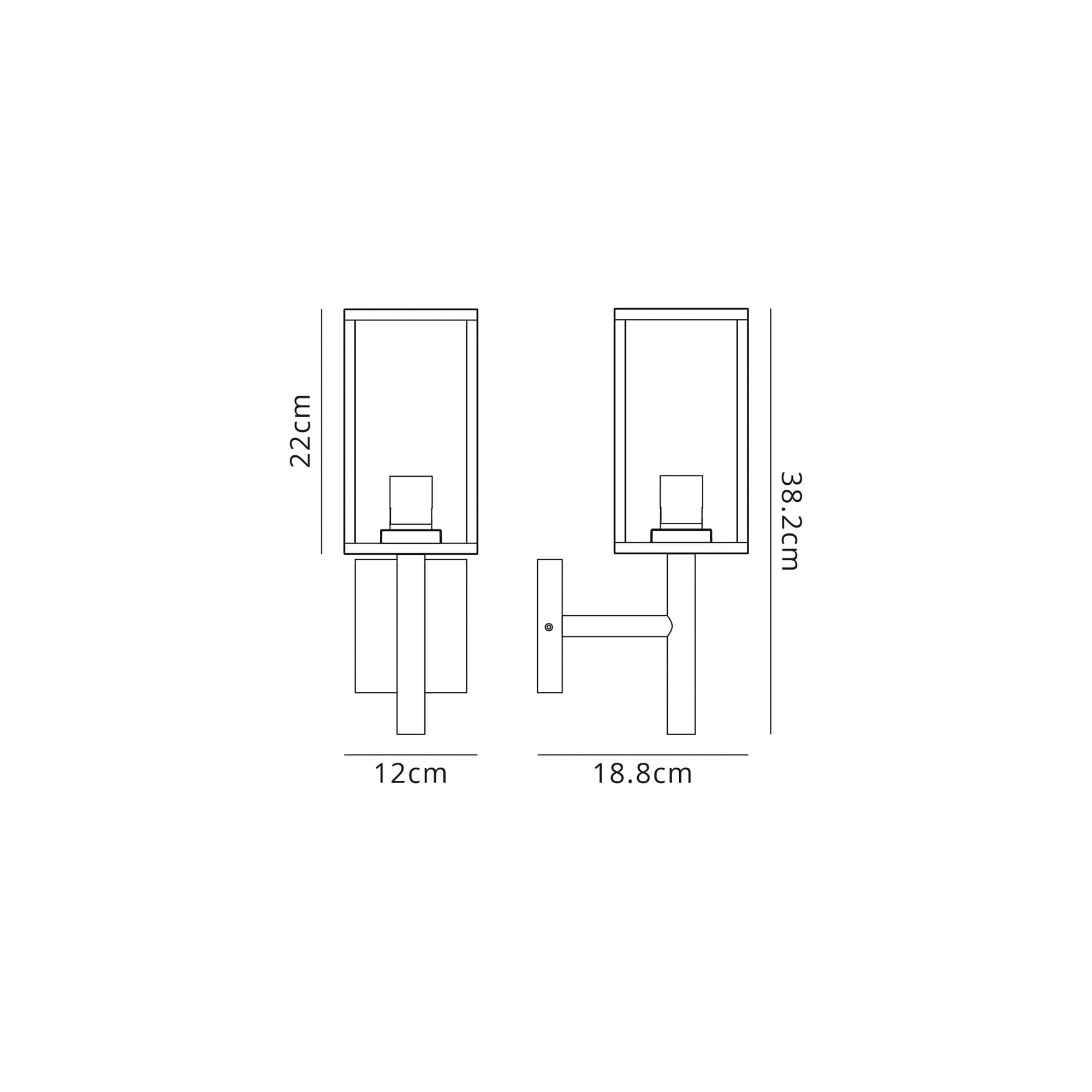 Fabula Honeycroft Upward Wall Lamp - Graphite Black - IP54