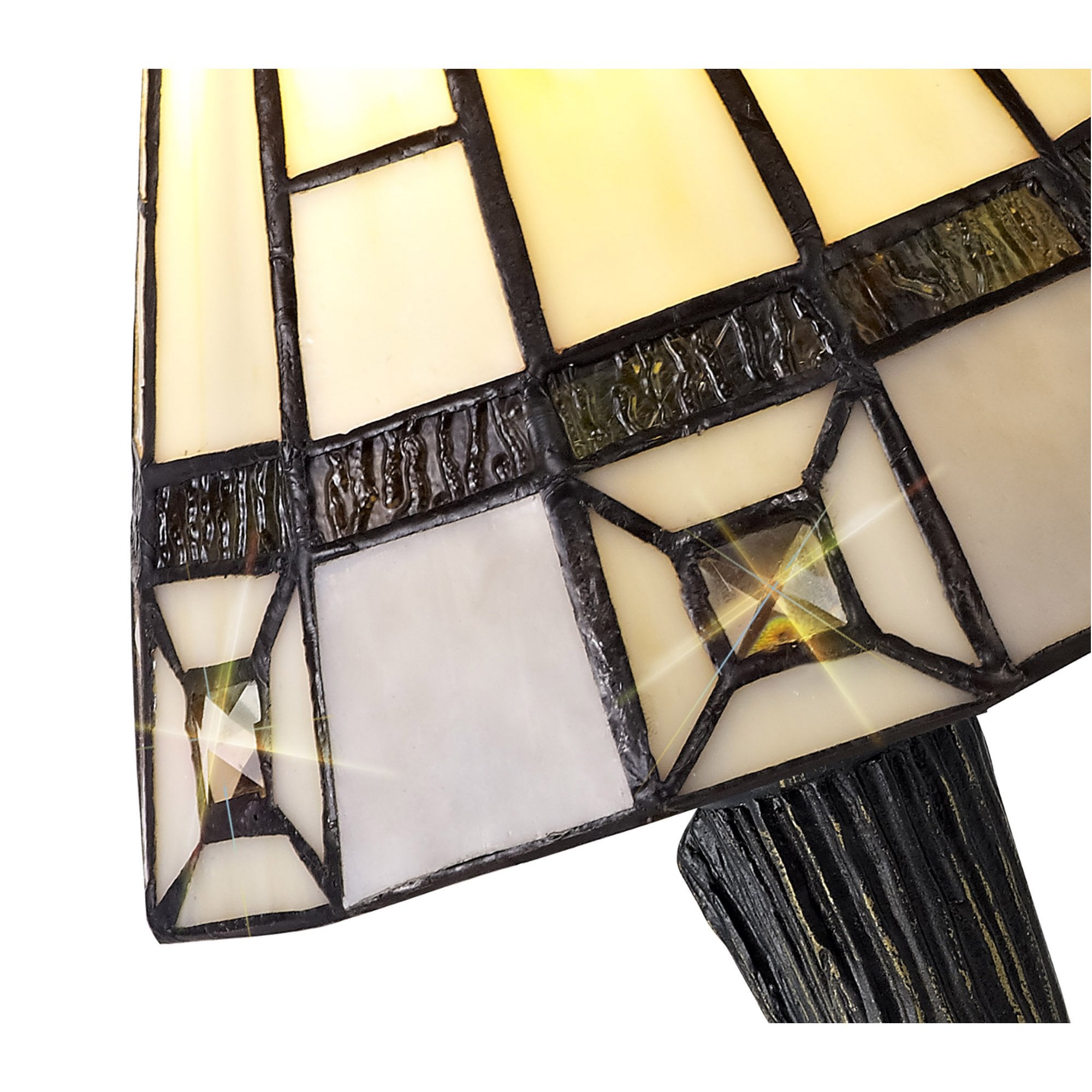 Fabula Swan Tiffany Table Lamp - Cream & Grey