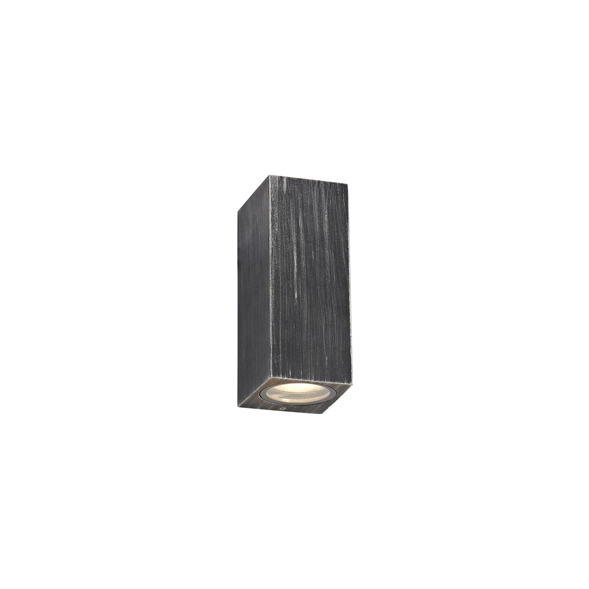 Fabula Summit Rectangular Up/Down Wall Lamp - Black Silver - IP54
