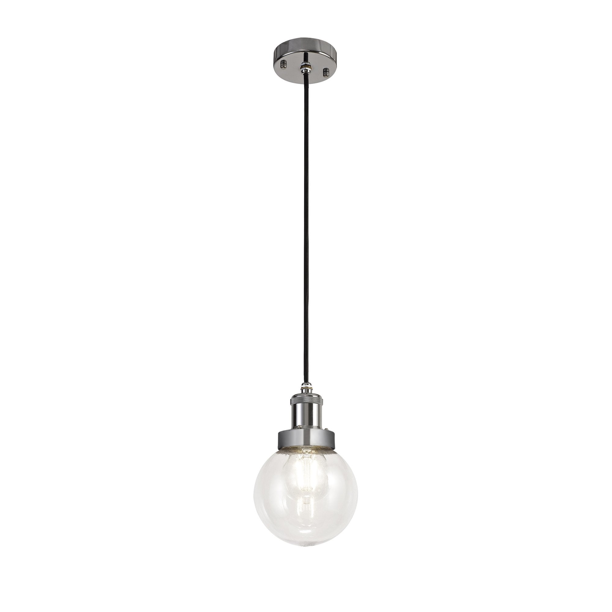 Fabula Avondale 15cm Single Pendant - Titanium Silver & Polished Chrome - IP65
