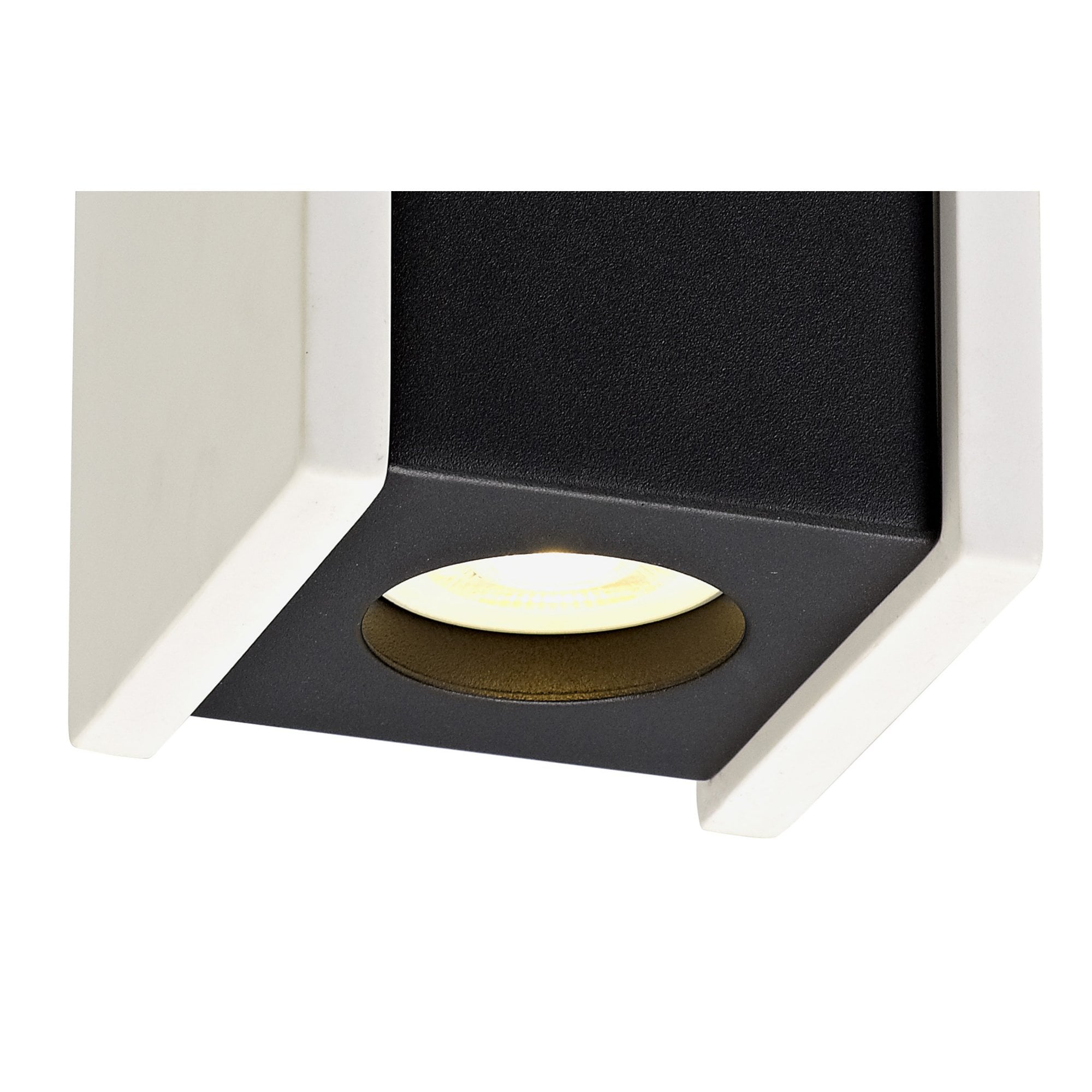 Fabula Trevose Single Square Ceiling Spot Light - White Paintable Gypsum & Matt Black Cover