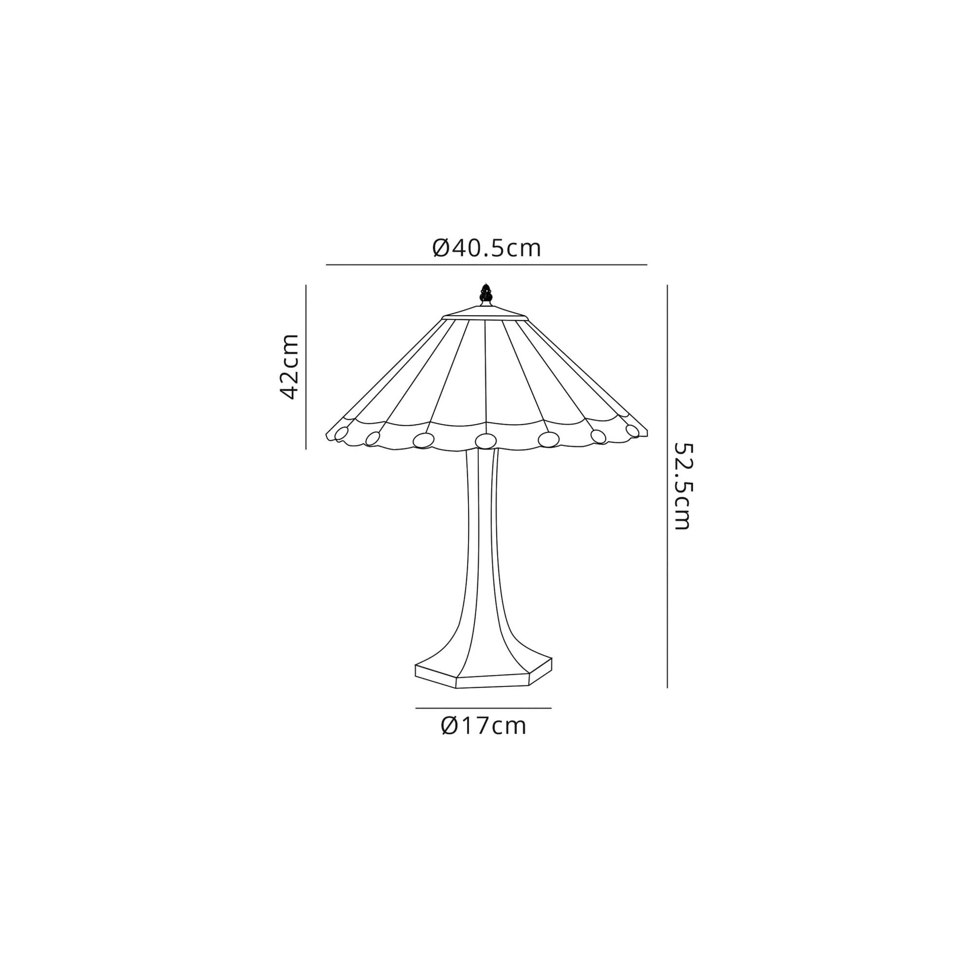 Fabula Amberley 2 Light Octagonal Table Lamp - 40cm Tiffany Shade - Red & Cream