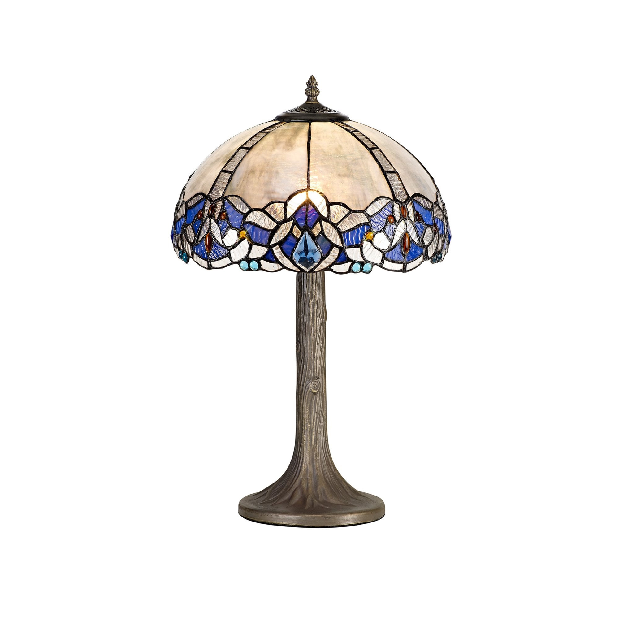 Fabula Newmans Single Tree Like Table Lamp - 30cm Tiffany Shade - Blue