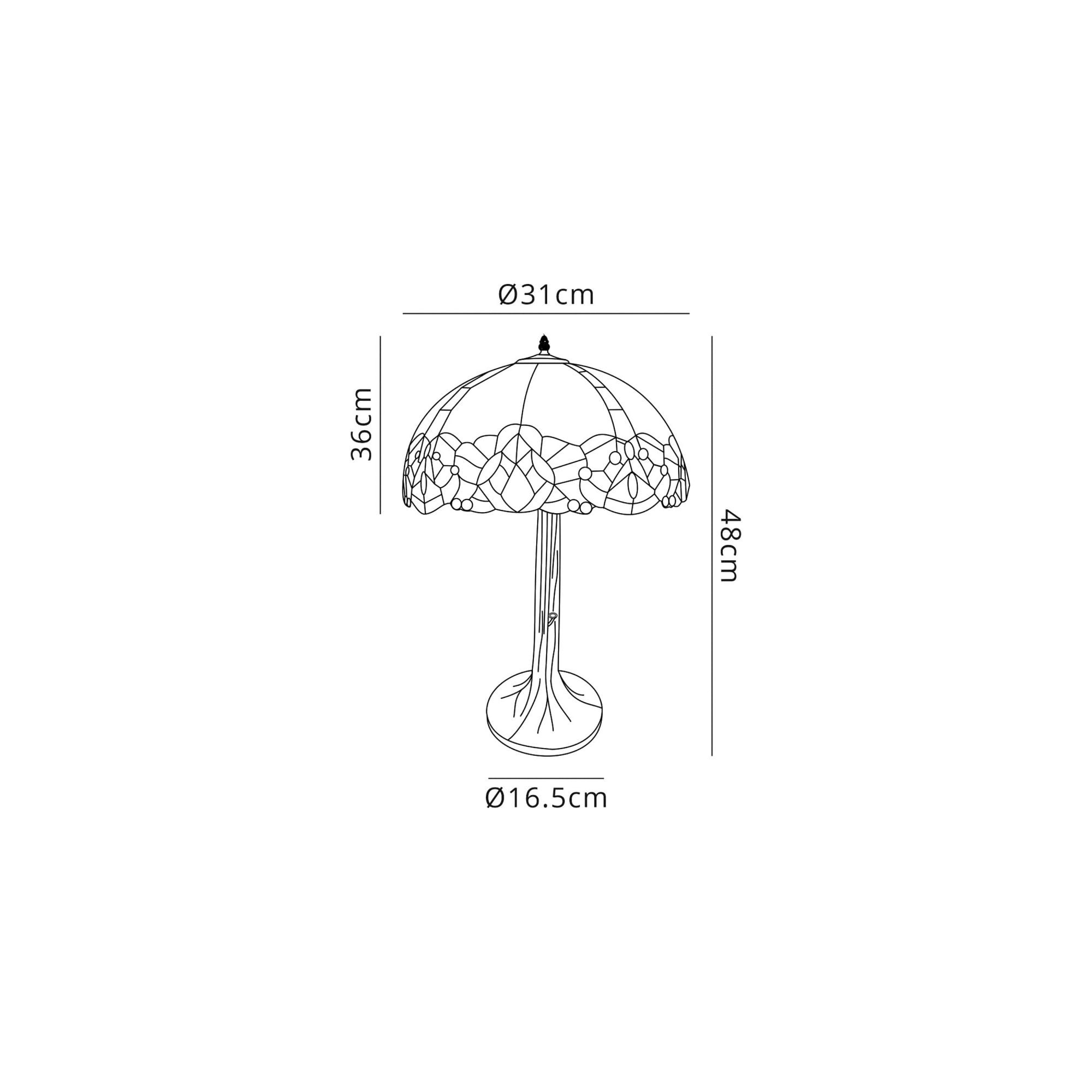 Fabula Newmans Single Tree Like Table Lamp - 30cm Tiffany Shade - Blue