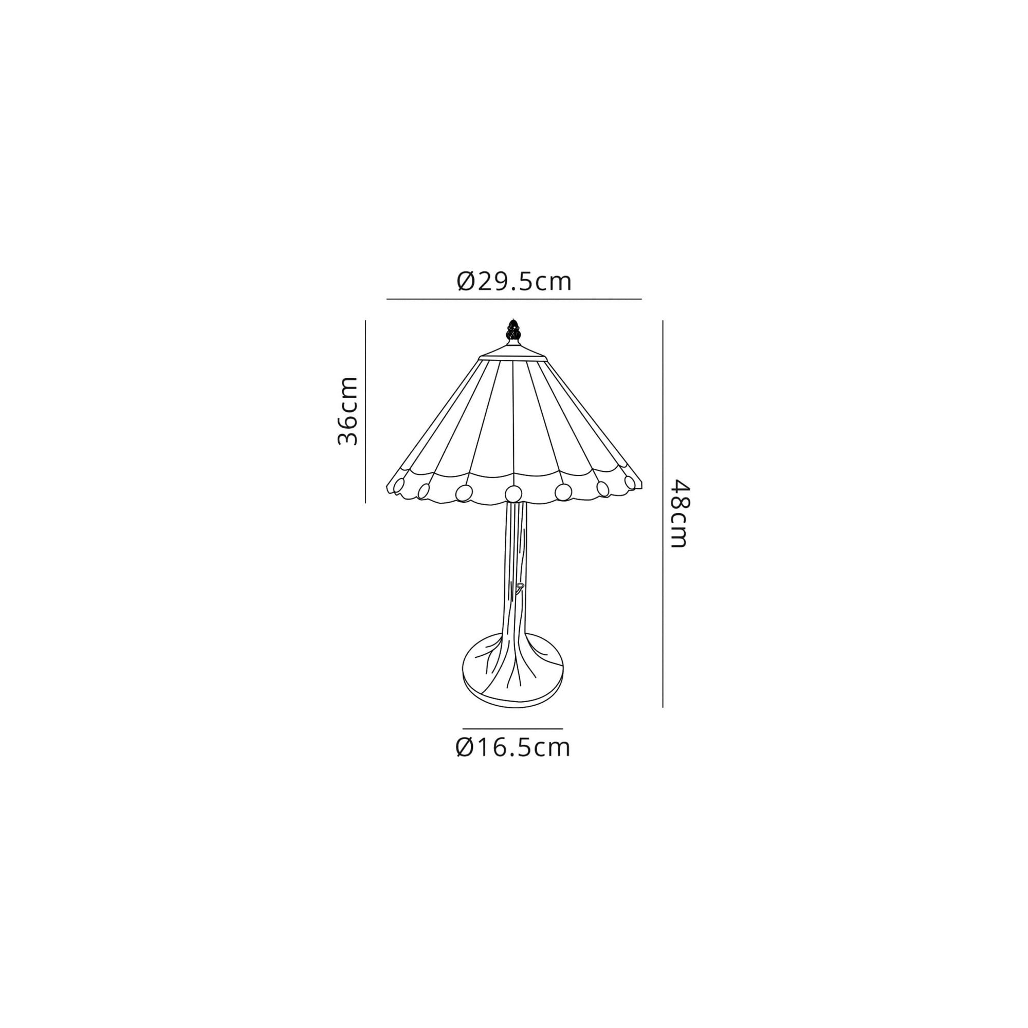 Fabula Amberley Single Tree Like Table Lamp - 30cm Tiffany Shade - Green & Cream