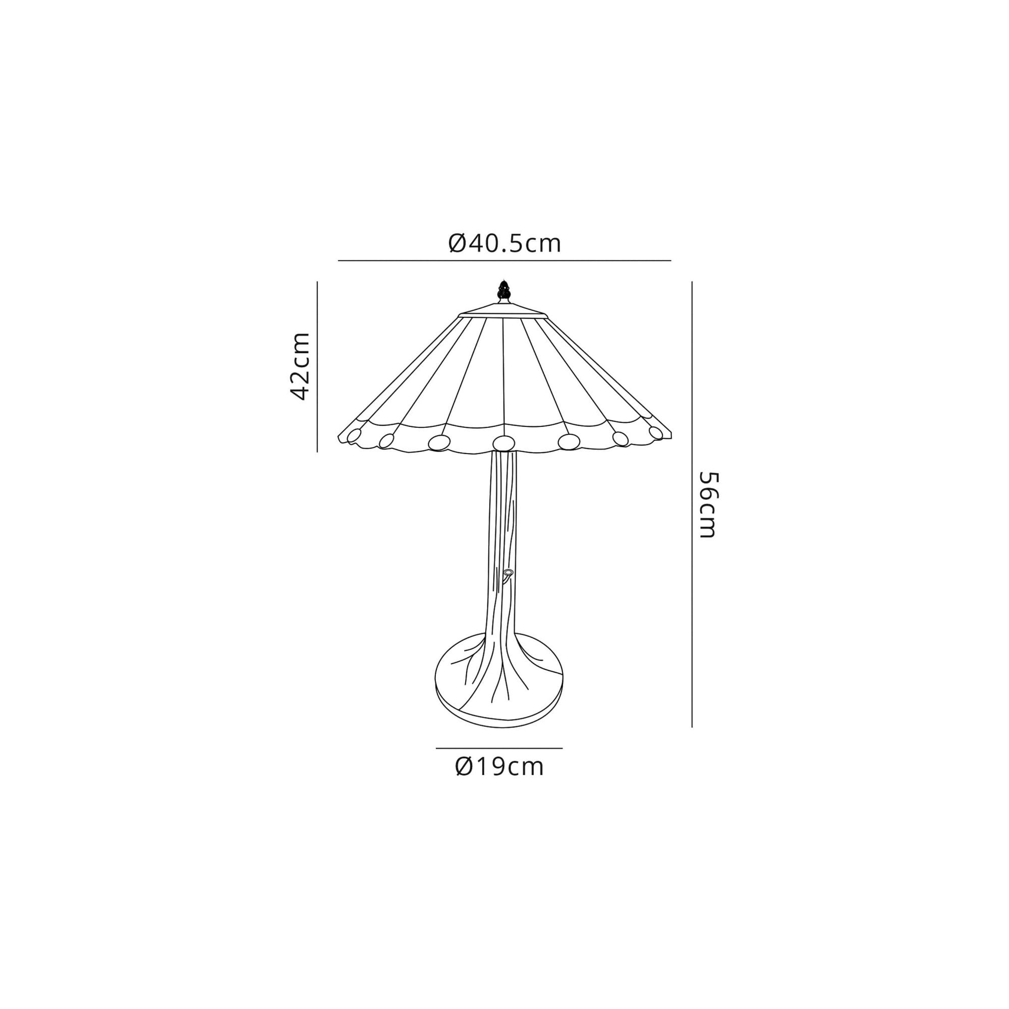 Fabula Amberley 2 Light Tree Like Table Lamp - 40cm Tiffany Shade - Amber & Cream