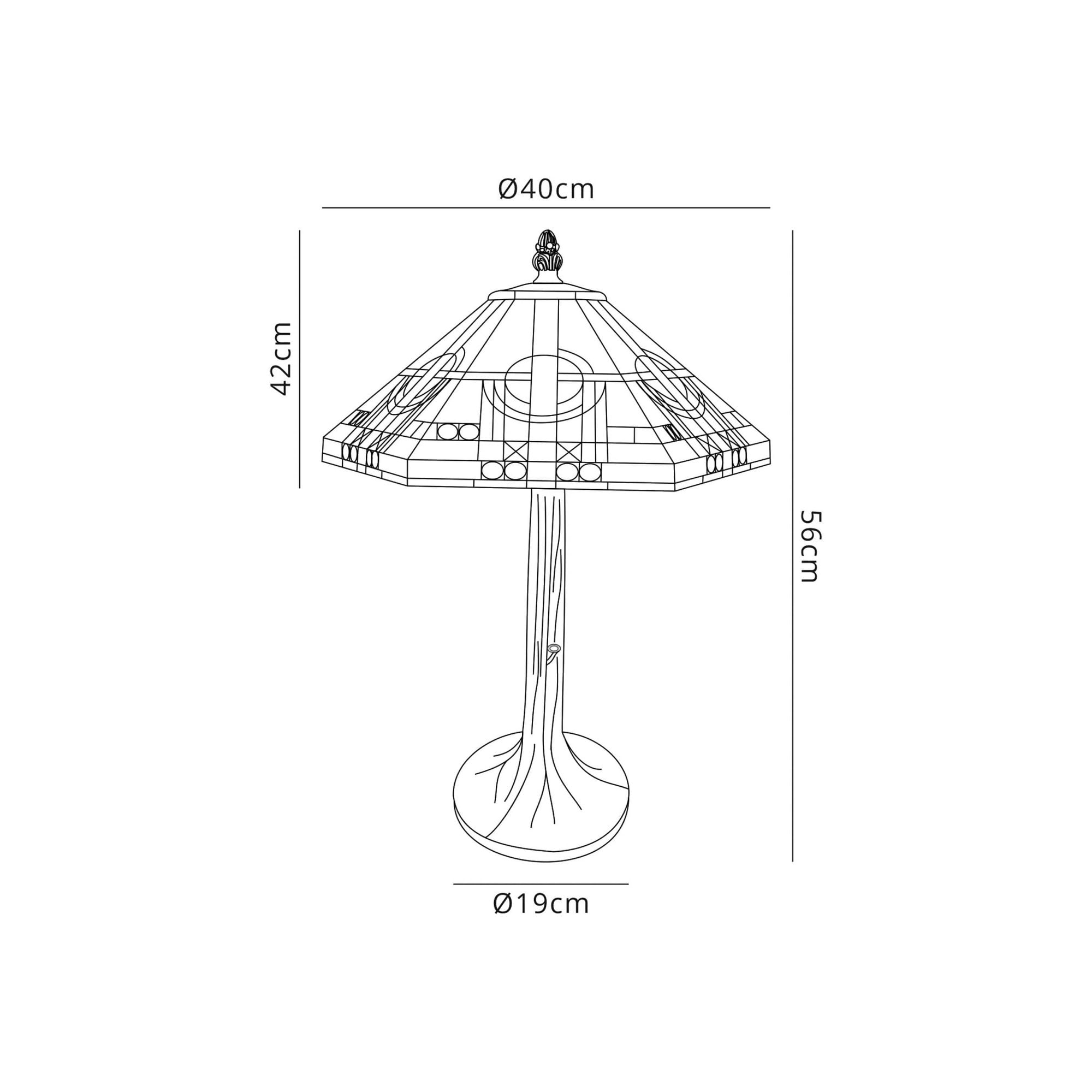 Fabula Cranbourne 2 Light Tree Like Table Lamp - 40cm Tiffany Shade - Grey