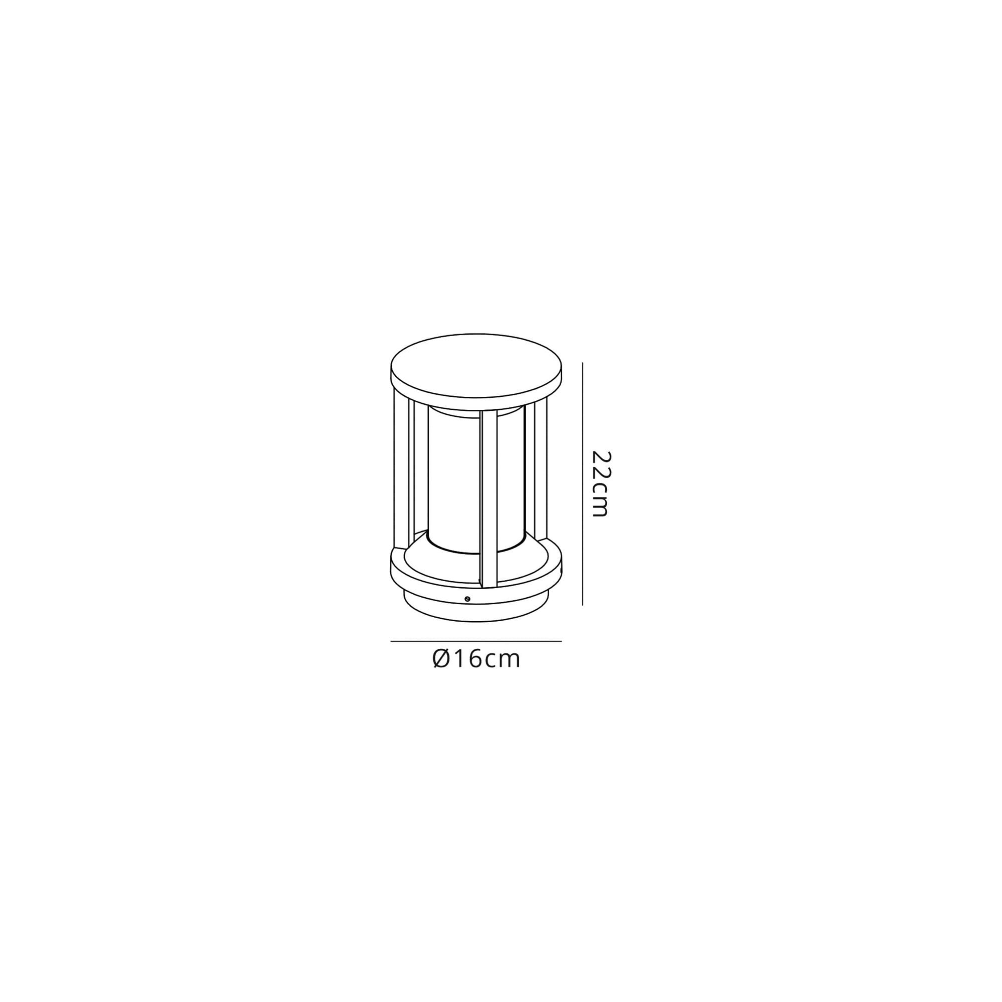 Fabula Highland Single Pillar Lamp - Anthracite - IP65