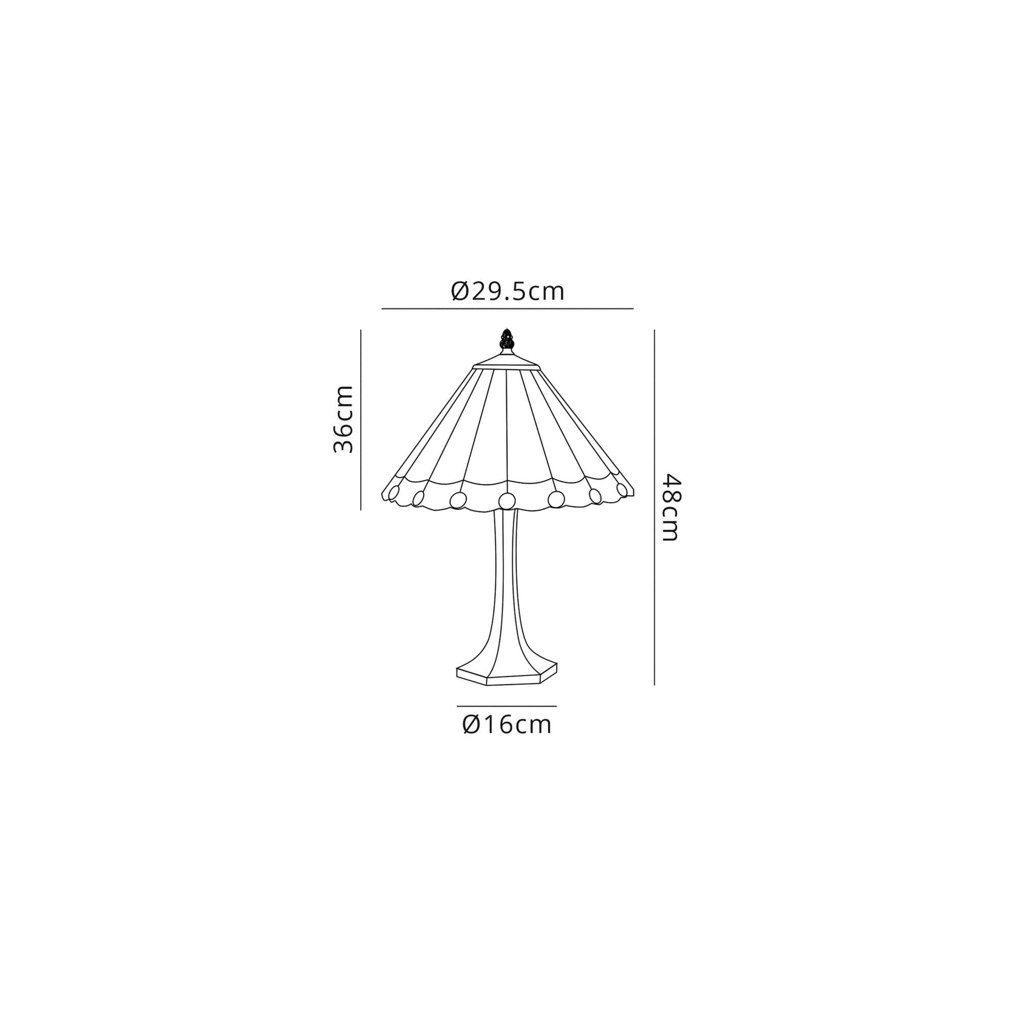 Fabula Amberley Single Octagonal Table Lamp - 30cm Tiffany Shade - Blue & Cream