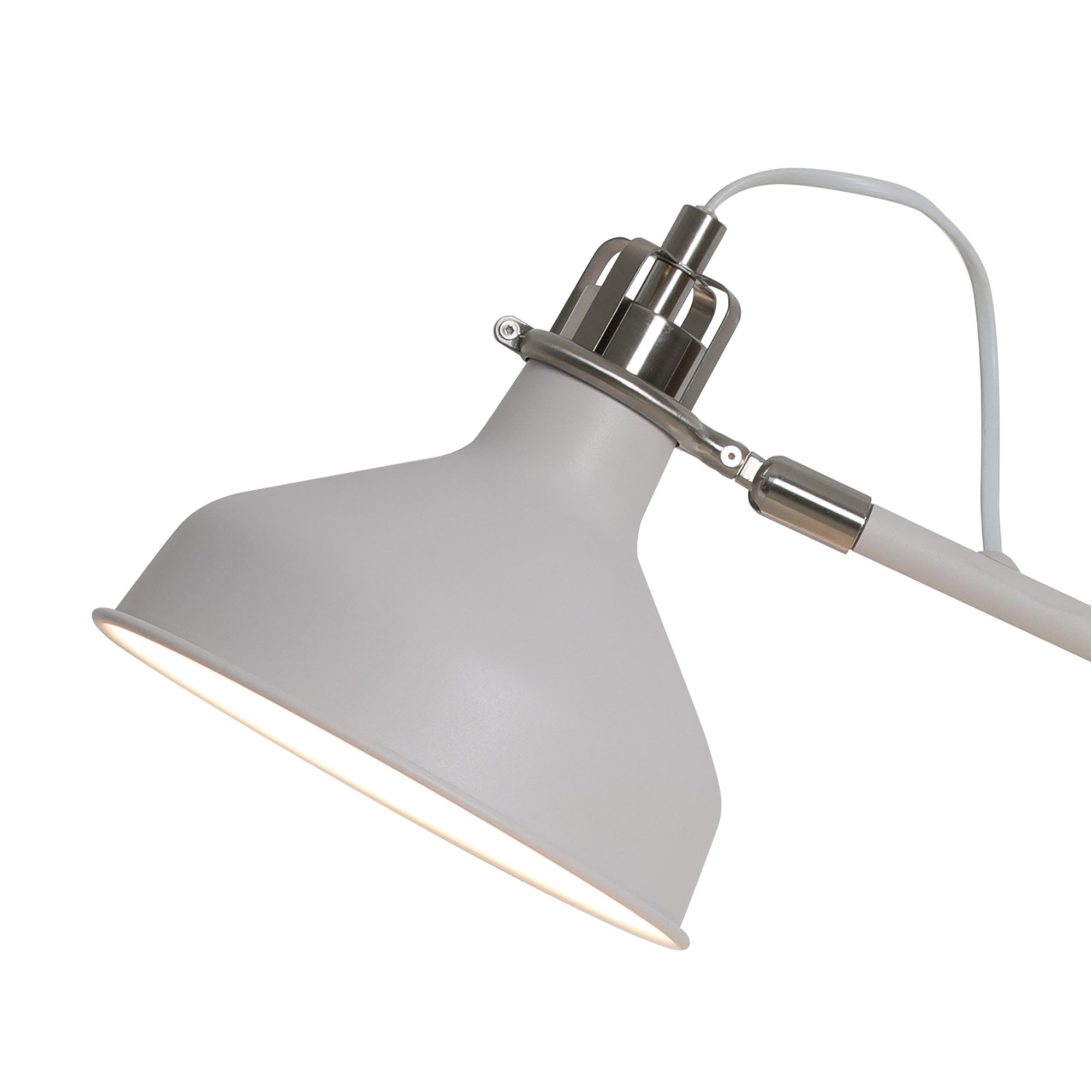 Fabula Forest Single Adjustable Table Lamp - Sand White & Satin Nickel