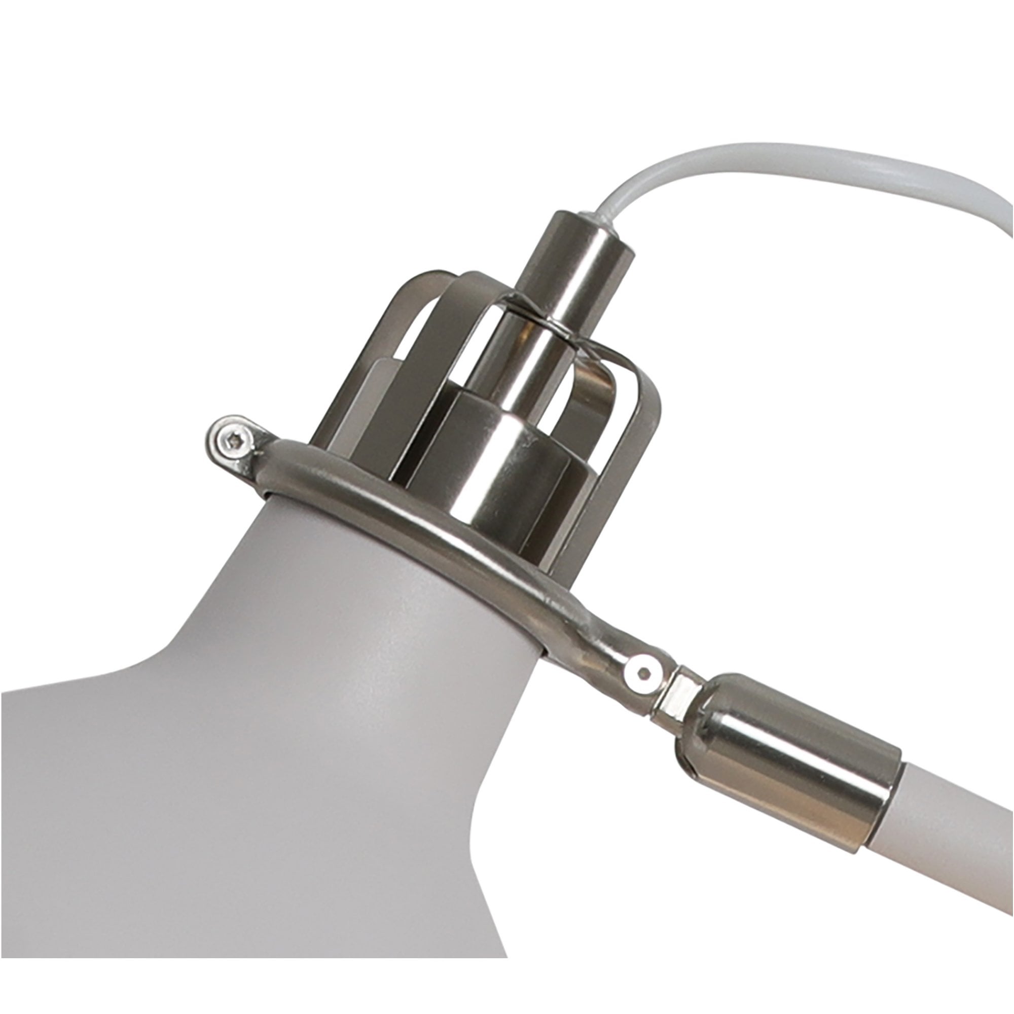 Fabula Forest Single Adjustable Table Lamp - Sand White & Satin Nickel