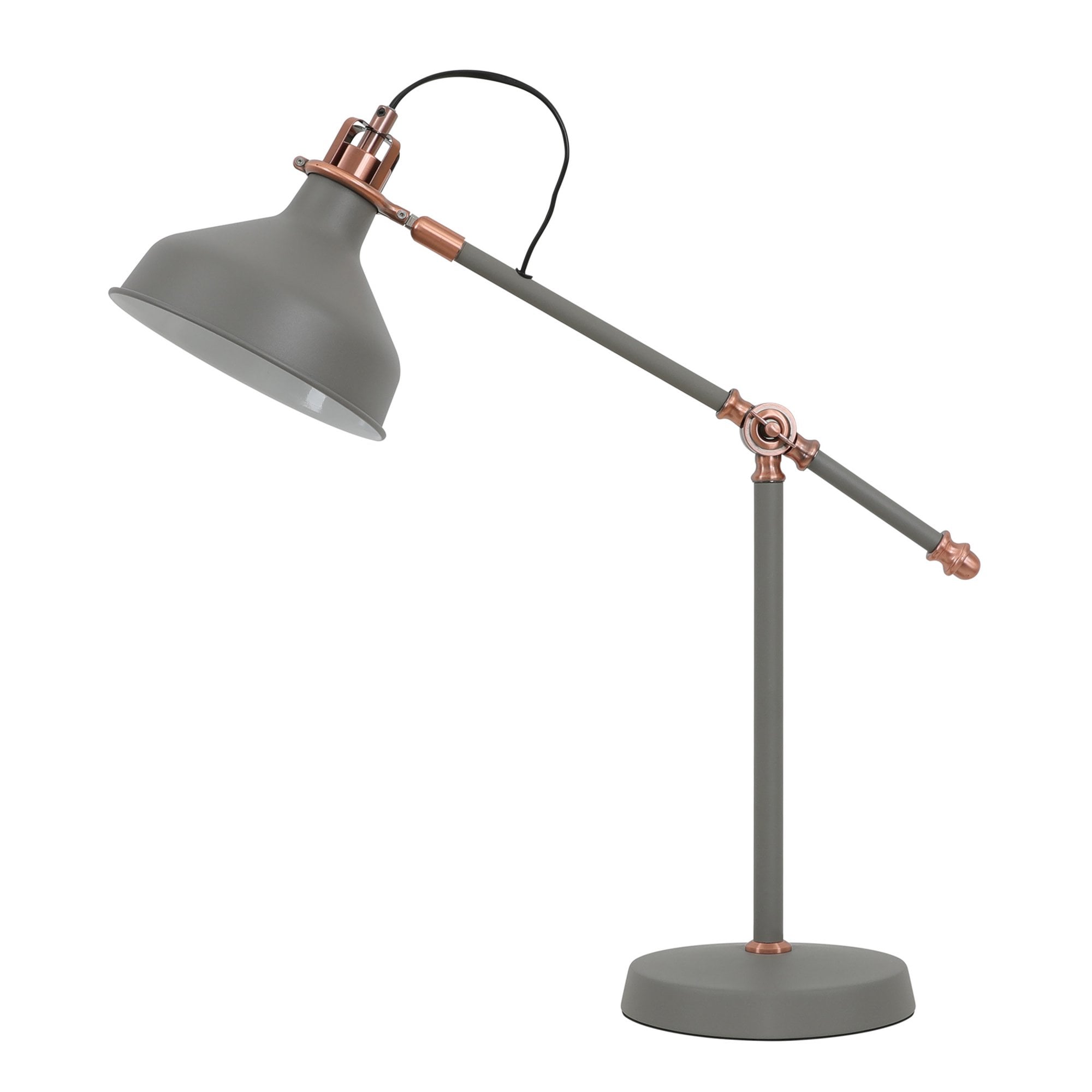 Fabula Forest Single Adjustable Table Lamp - Sand Grey & Copper