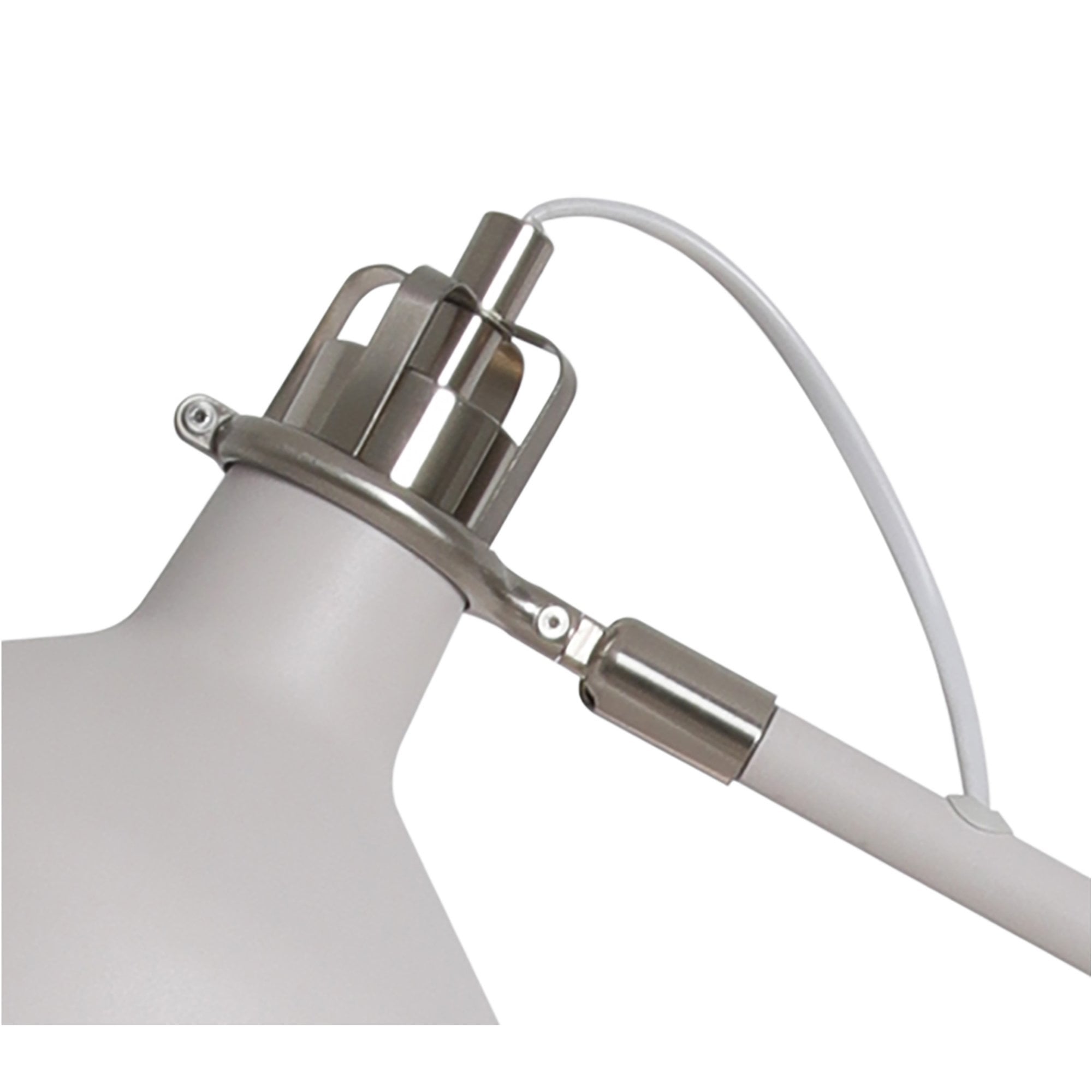 Fabula Forest Single Adjustable Floor Lamp - Sand White & Satin Nickel