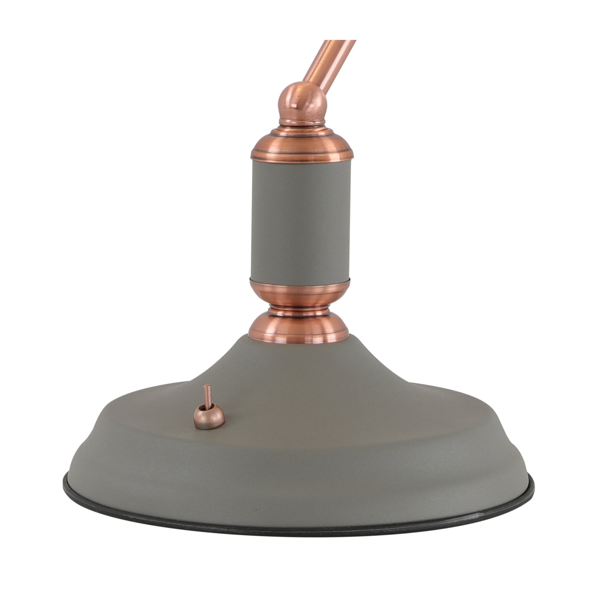 Fabula Forest Single Bankers Table Lamp - Sand Grey & Copper