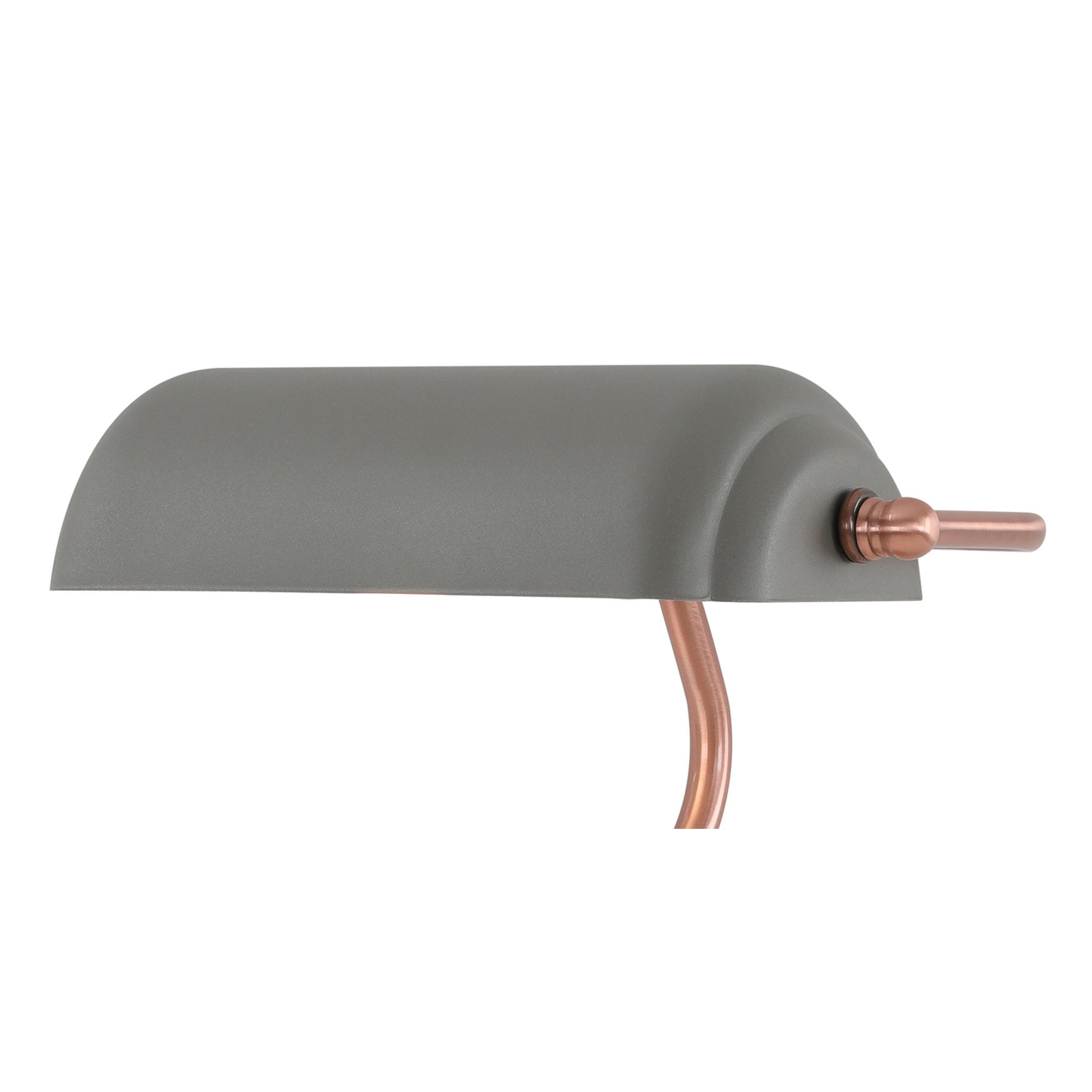 Fabula Forest Single Bankers Table Lamp - Sand Grey & Copper