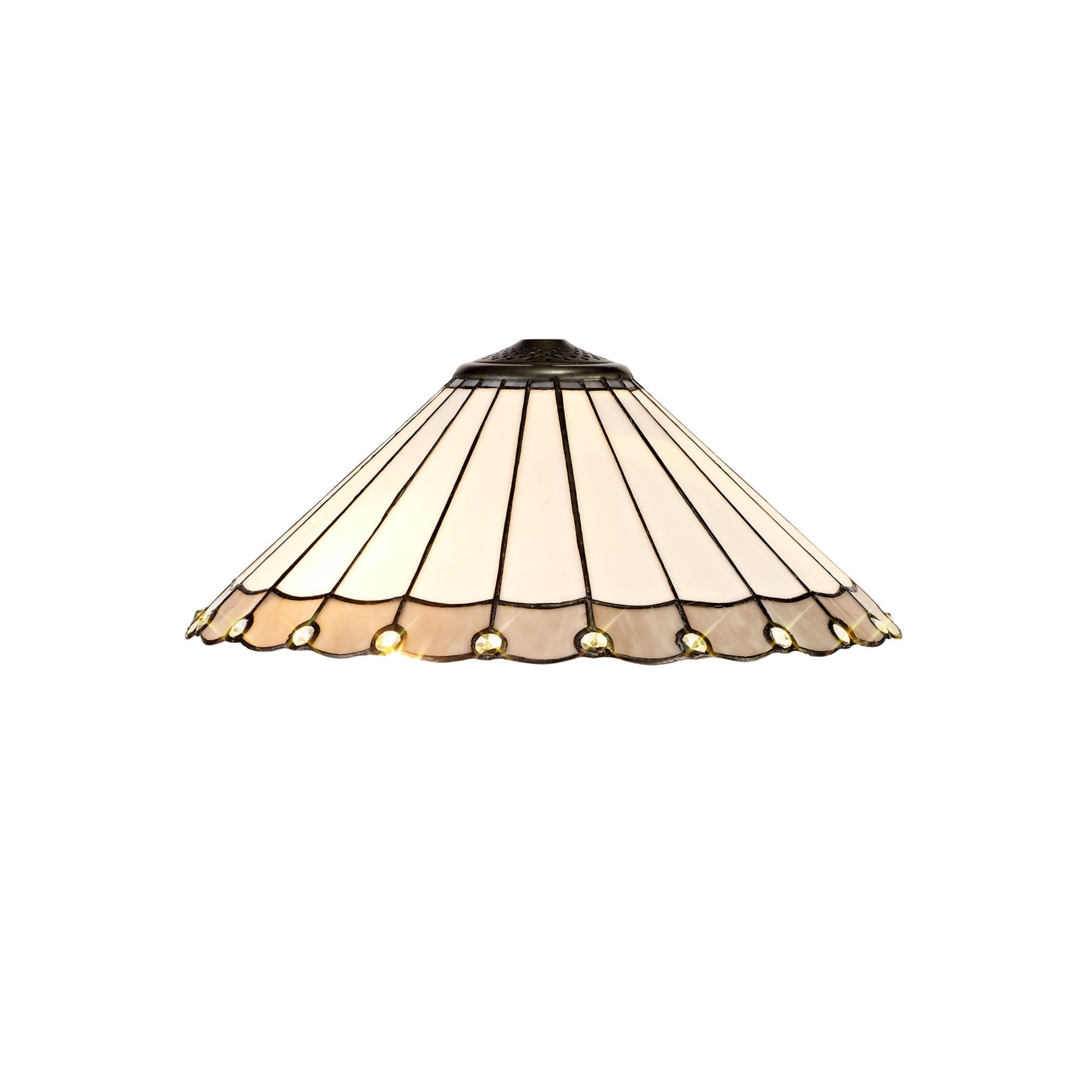 Fabula Amberley 40cm Tiffany Shade - Grey & White - Shade Only