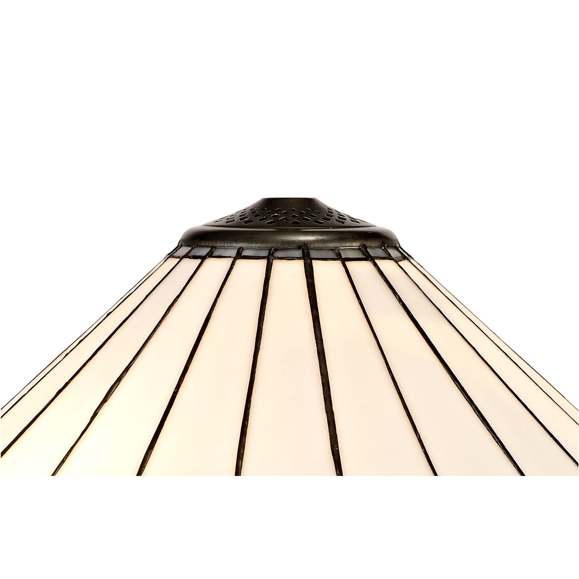 Fabula Amberley 40cm Tiffany Shade - Grey & White - Shade Only
