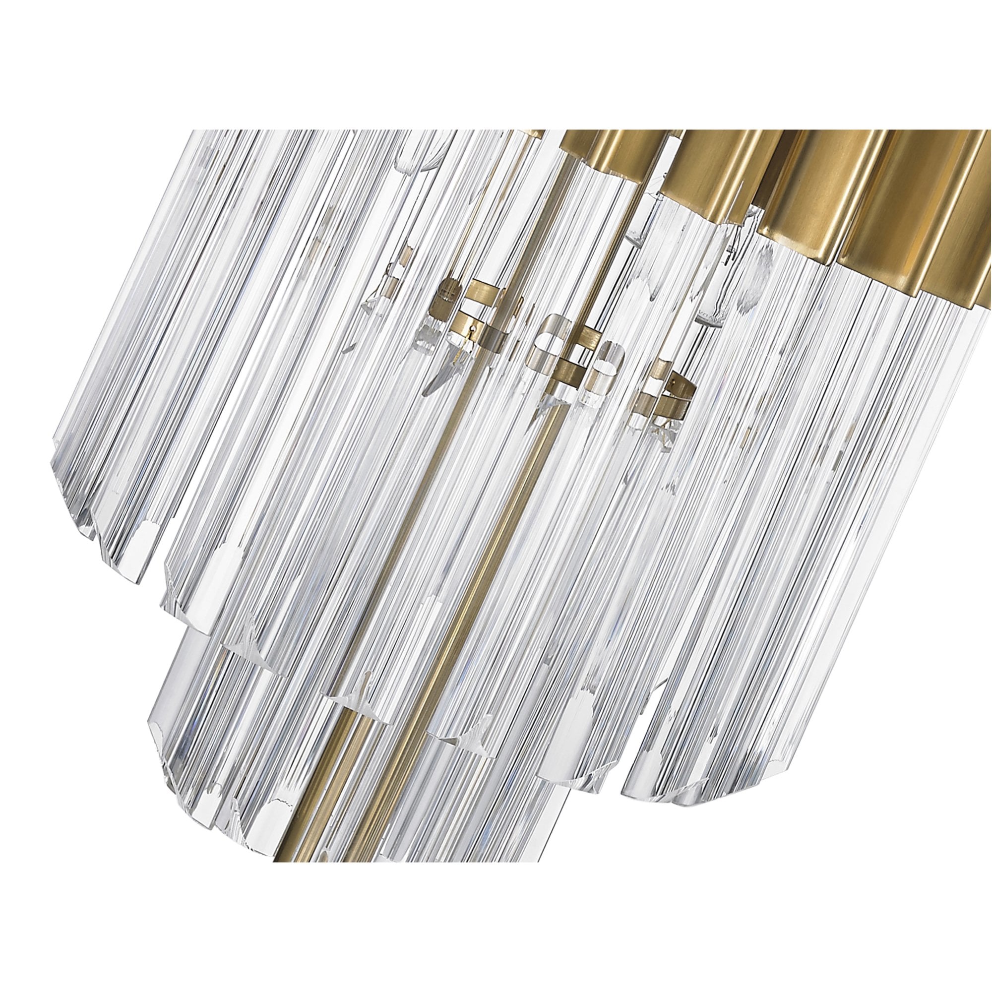 Fabula Cedar 3 Light Table Lamp - Brass & Clear Sculpted Glass