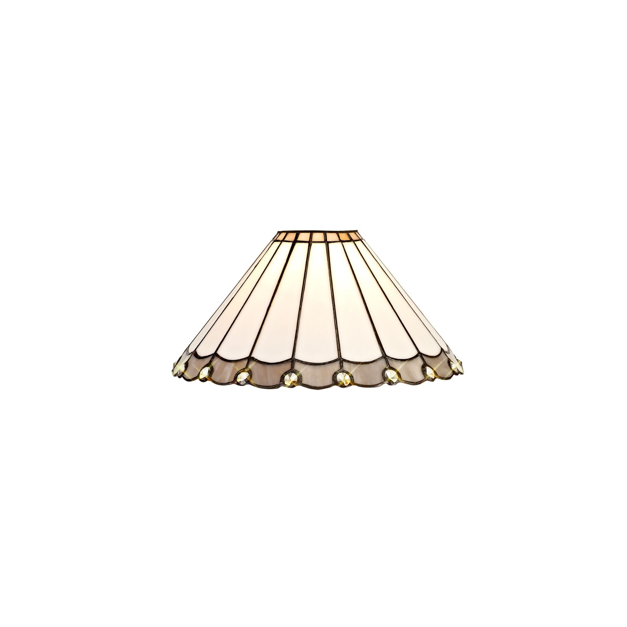 Fabula Amberley 30cm Tiffany Shade - Grey & White - Shade Only