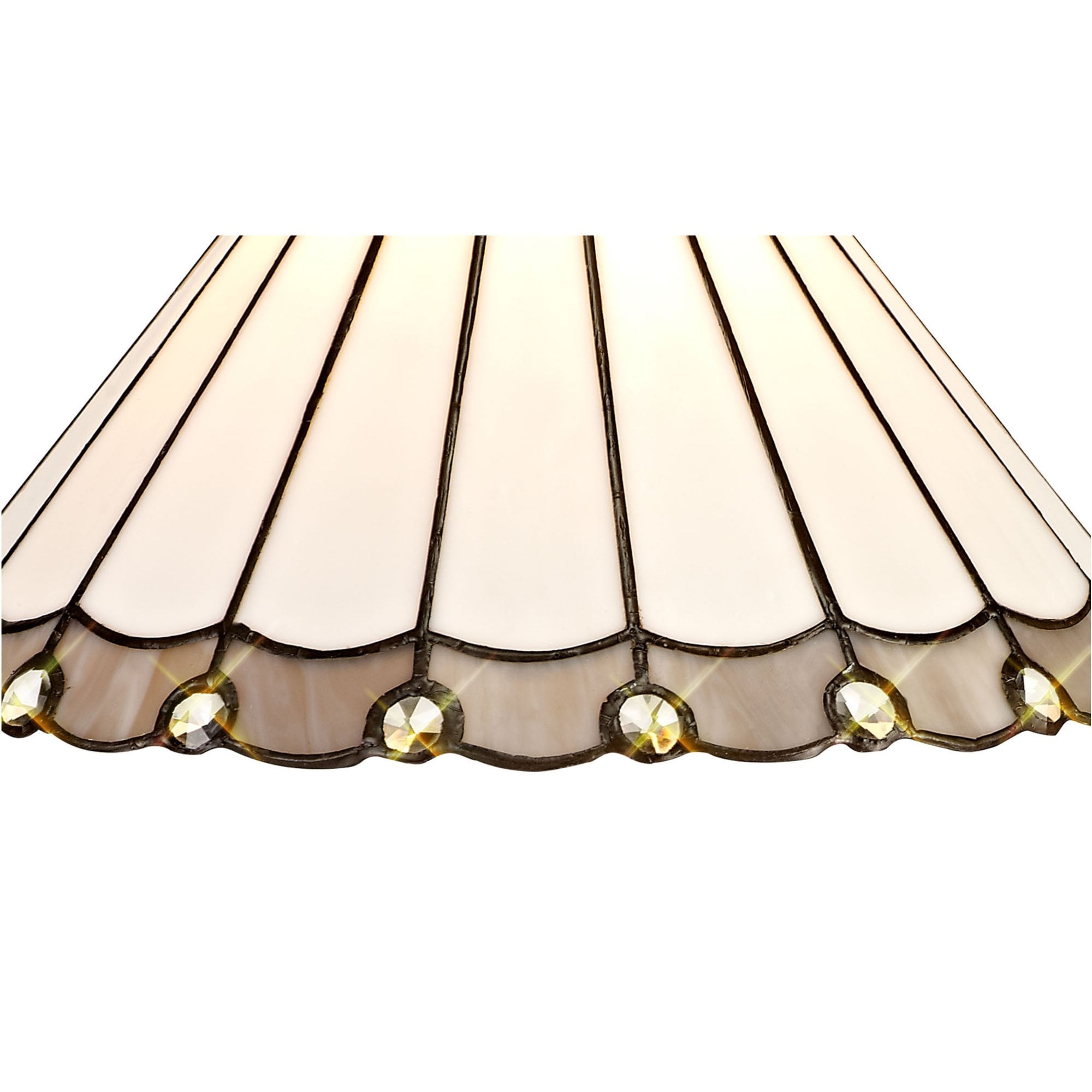 Fabula Amberley 30cm Tiffany Shade - Grey & White - Shade Only