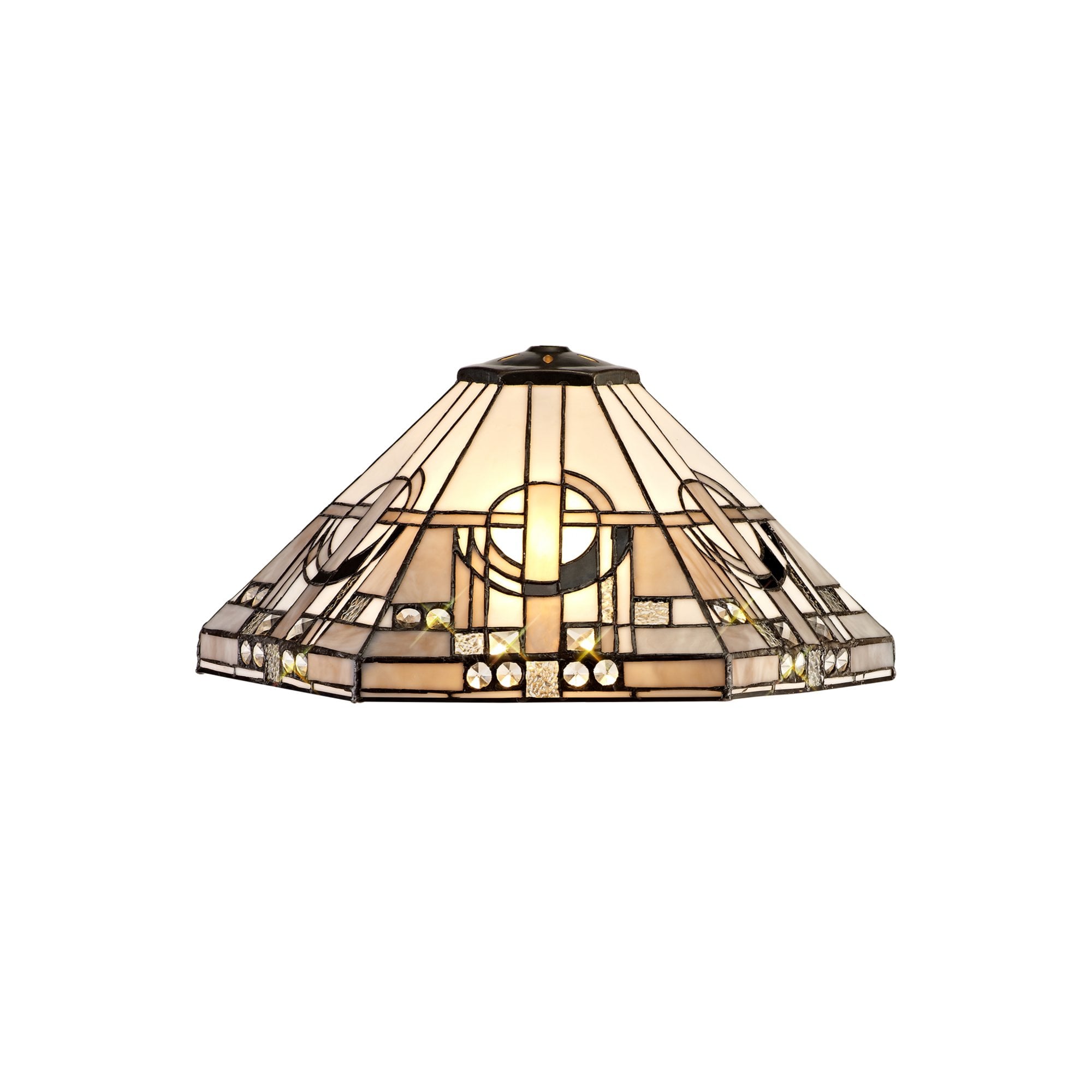 Fabula Cranbourne 40cm Tiffany Shade - Grey - Shade Only