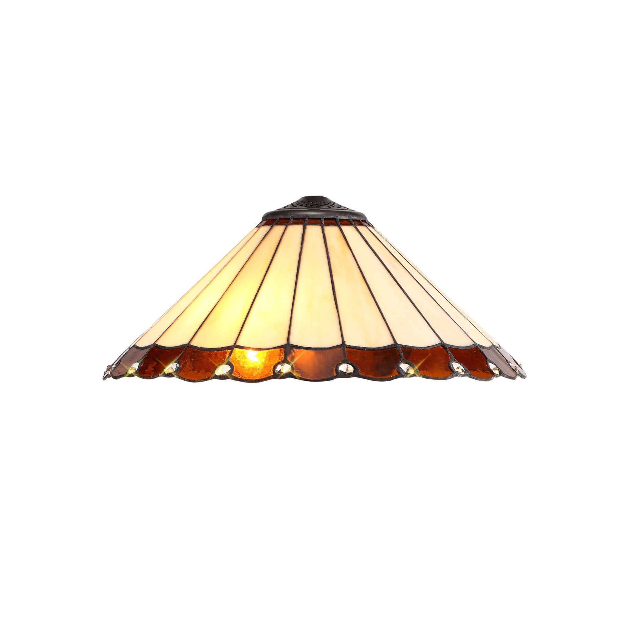 Fabula Amberley 40cm Tiffany Shade - Amber & Cream - Shade Only
