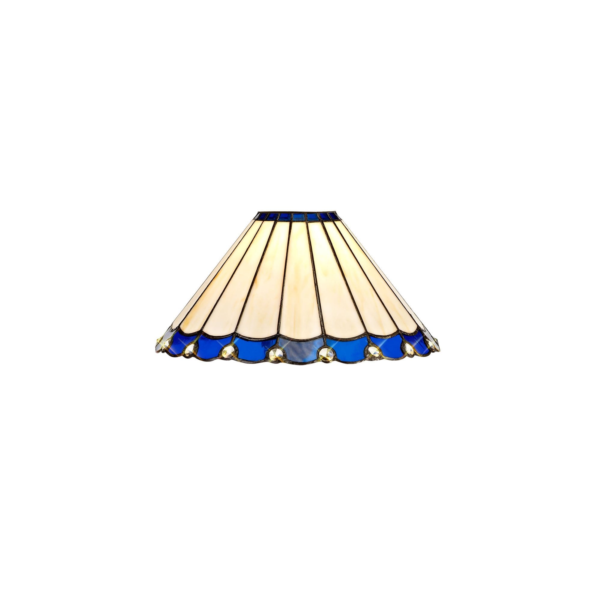 Fabula Amberley 30cm Tiffany Shade - Blue & Cream - Shade Only